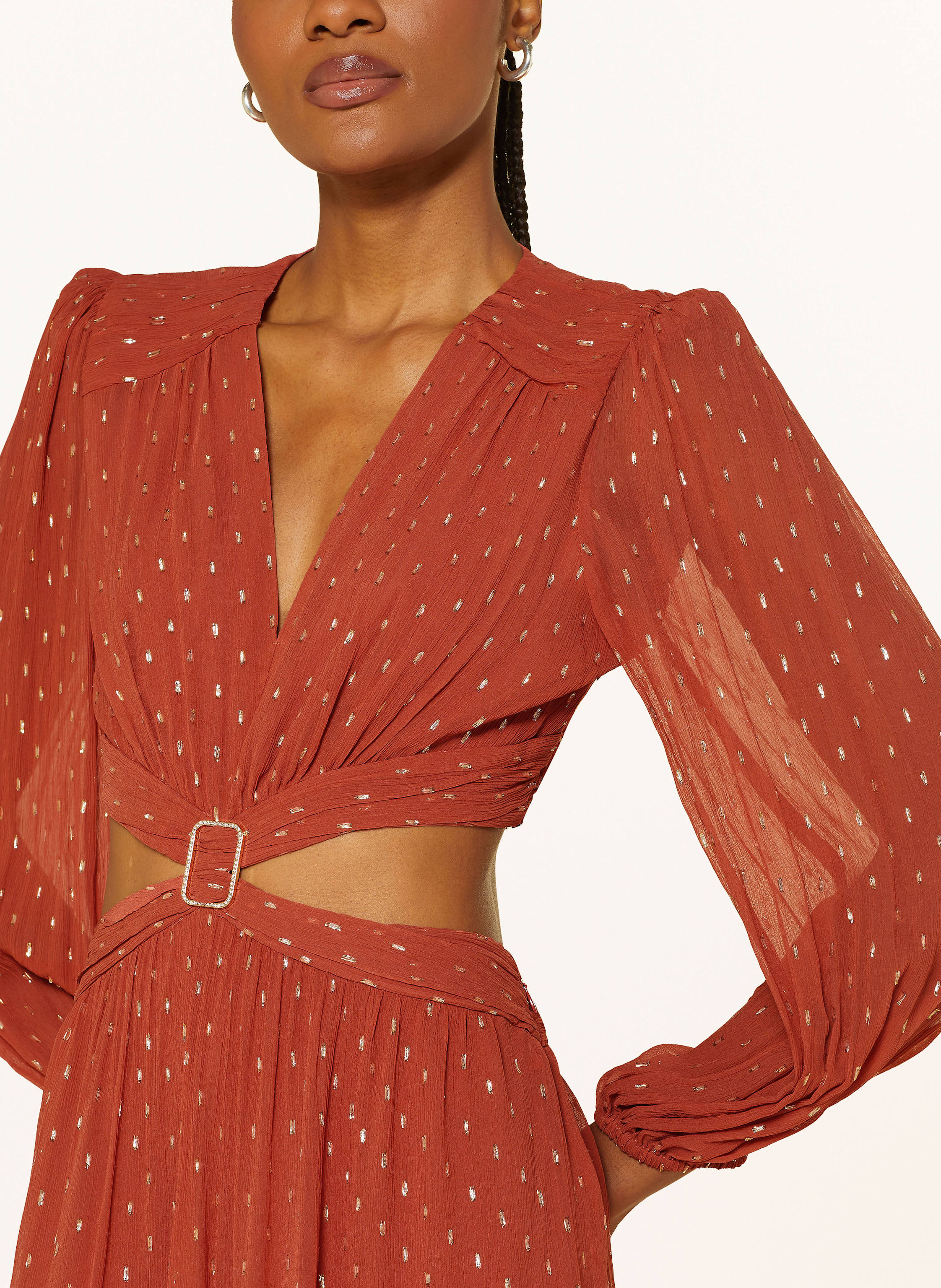 Thumbnail - Ba&Sh Kleid Marry Mit Cut-Outs Und Glitzergarn rot
