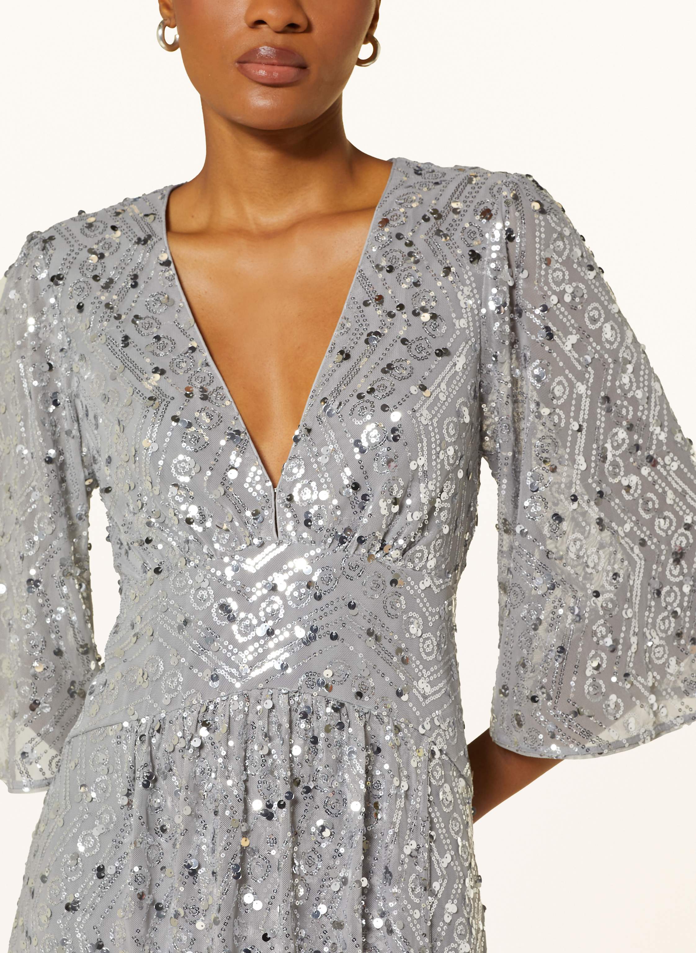 Thumbnail - Ba&Sh Mesh-Kleid Conny Mit Pailletten grau