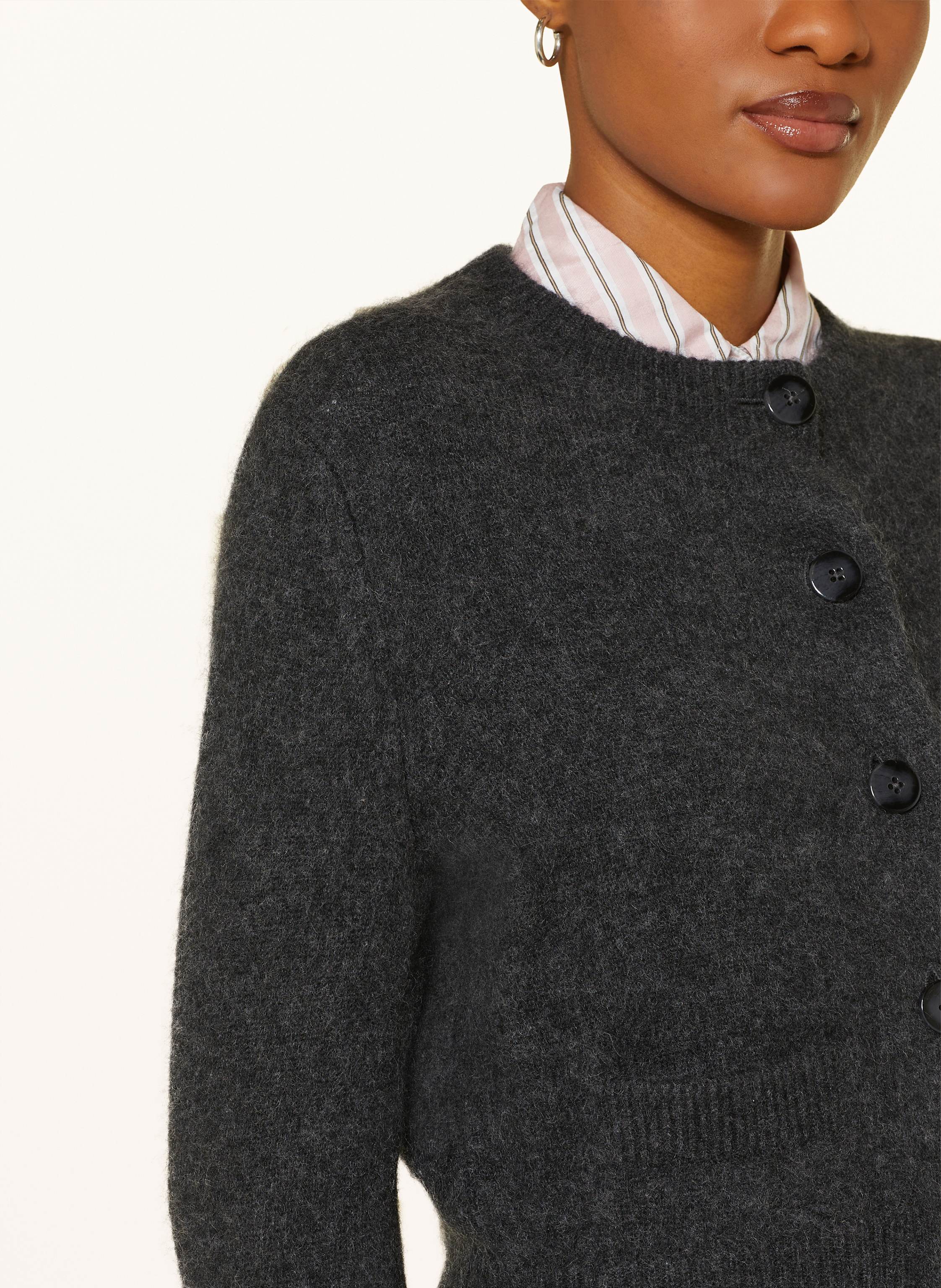 Thumbnail - Dorothee Schumacher Strickjacke Fluffy Statements Mit Cashmere grau