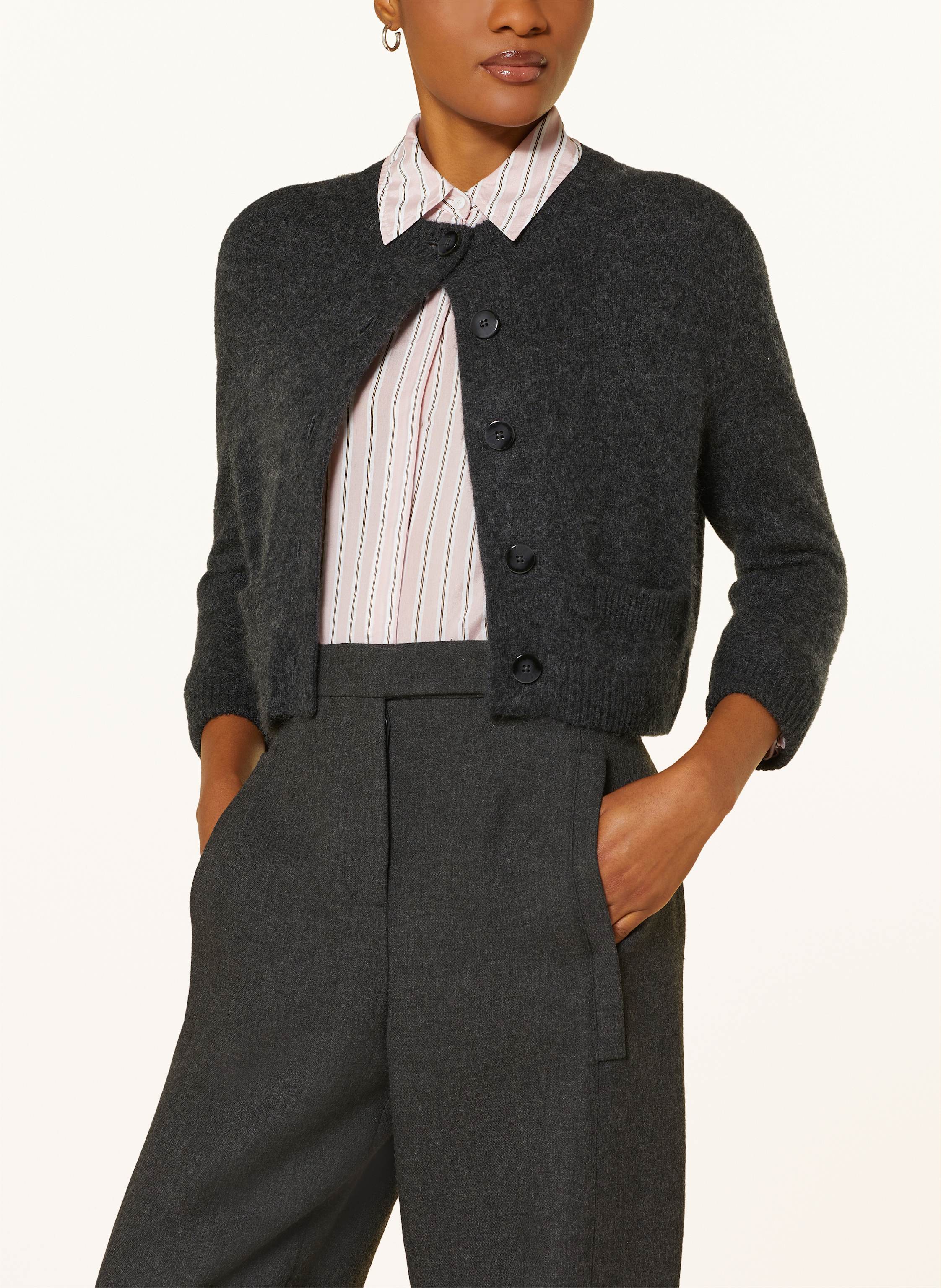 Thumbnail - Dorothee Schumacher Strickjacke Fluffy Statements Mit Cashmere grau