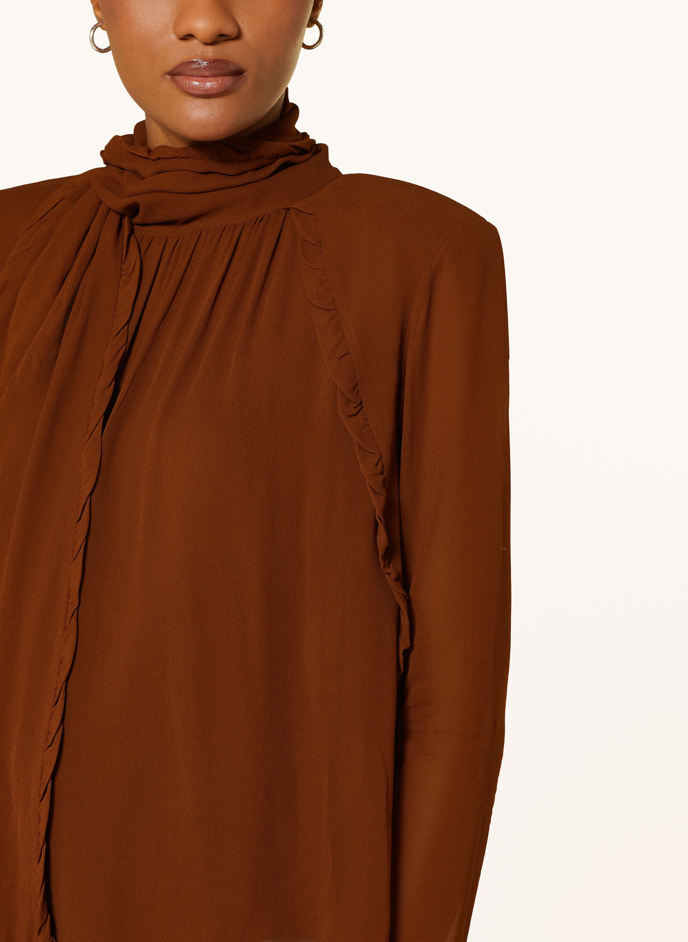 Thumbnail - Dorothee Schumacher Schluppenbluse Sheer Twist braun
