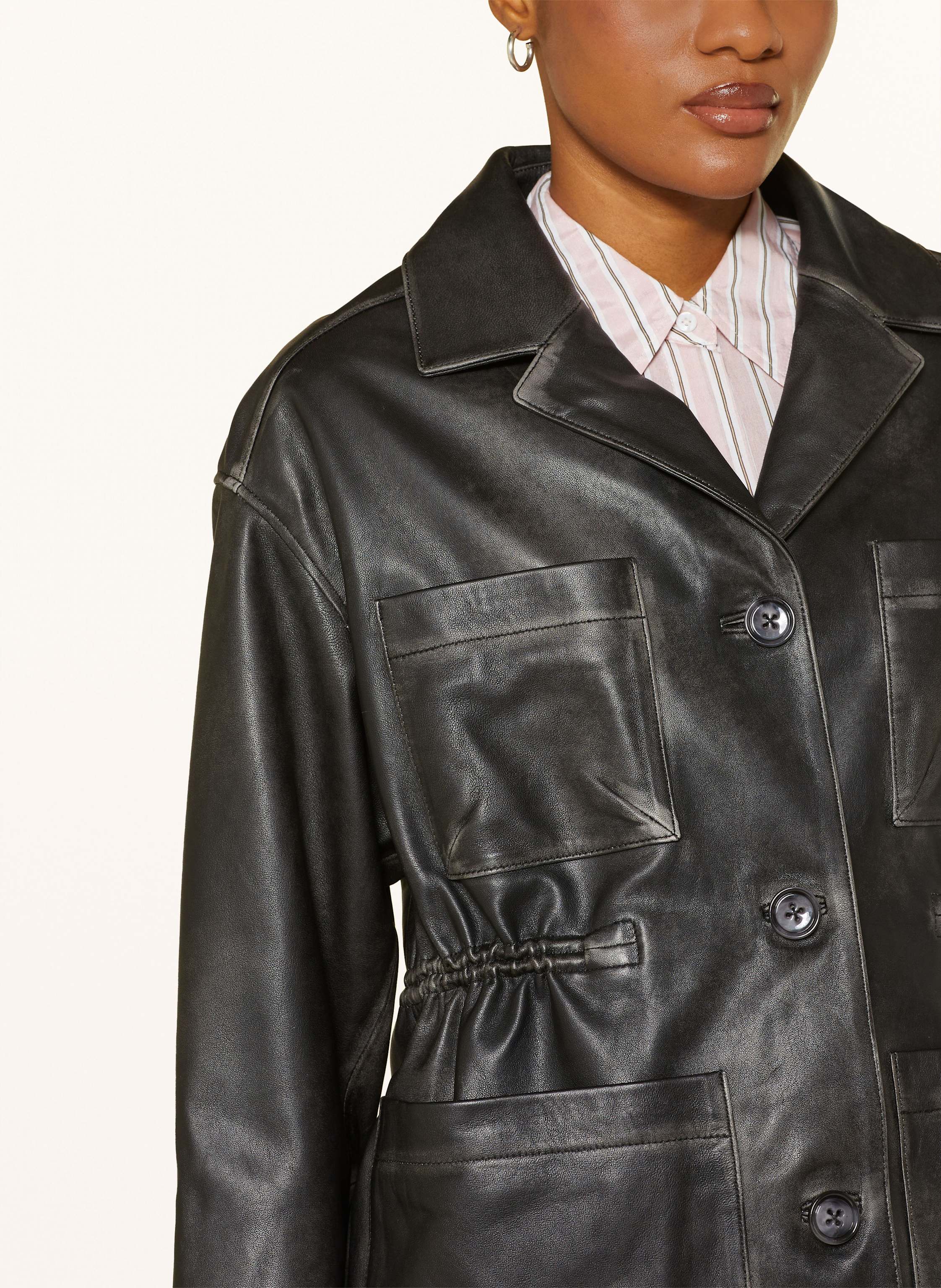 Thumbnail - Dorothee Schumacher Lederjacke Sleek Statement schwarz