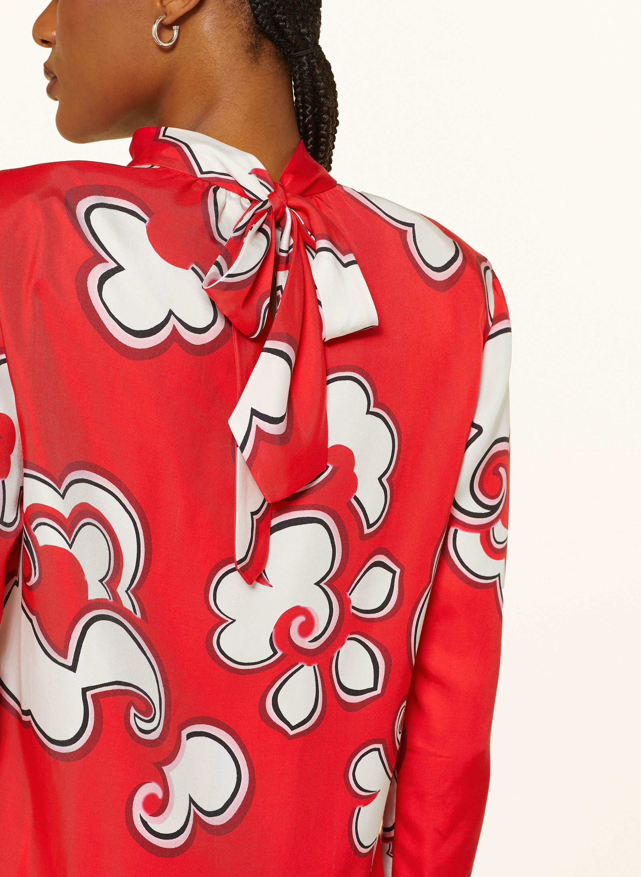 Thumbnail - Dorothee Schumacher Schluppenbluse Soft Florals Mit Cut-Out rot