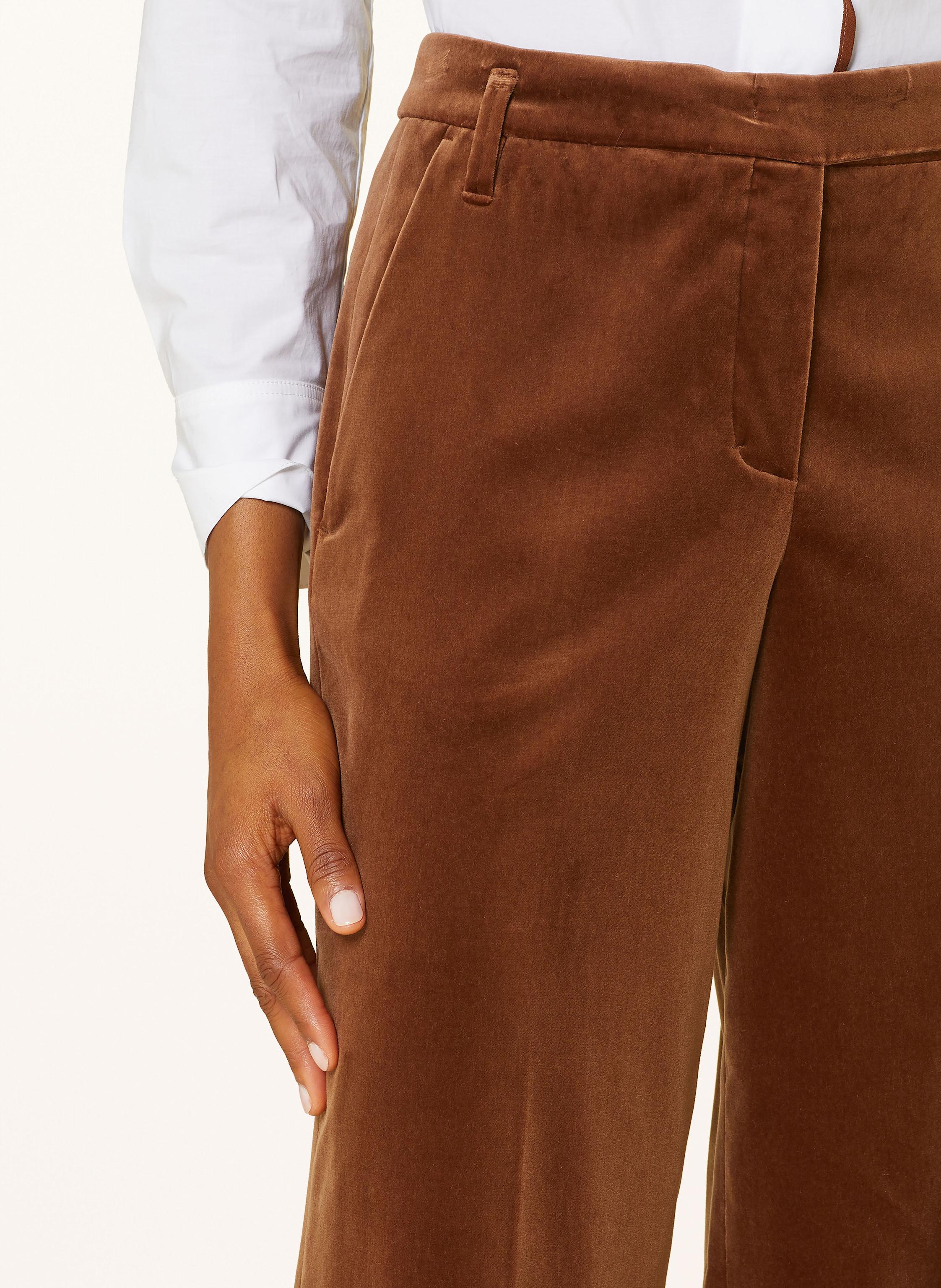 Thumbnail - Dorothee Schumacher Marlenehose Elegance Softness Aus Samt braun