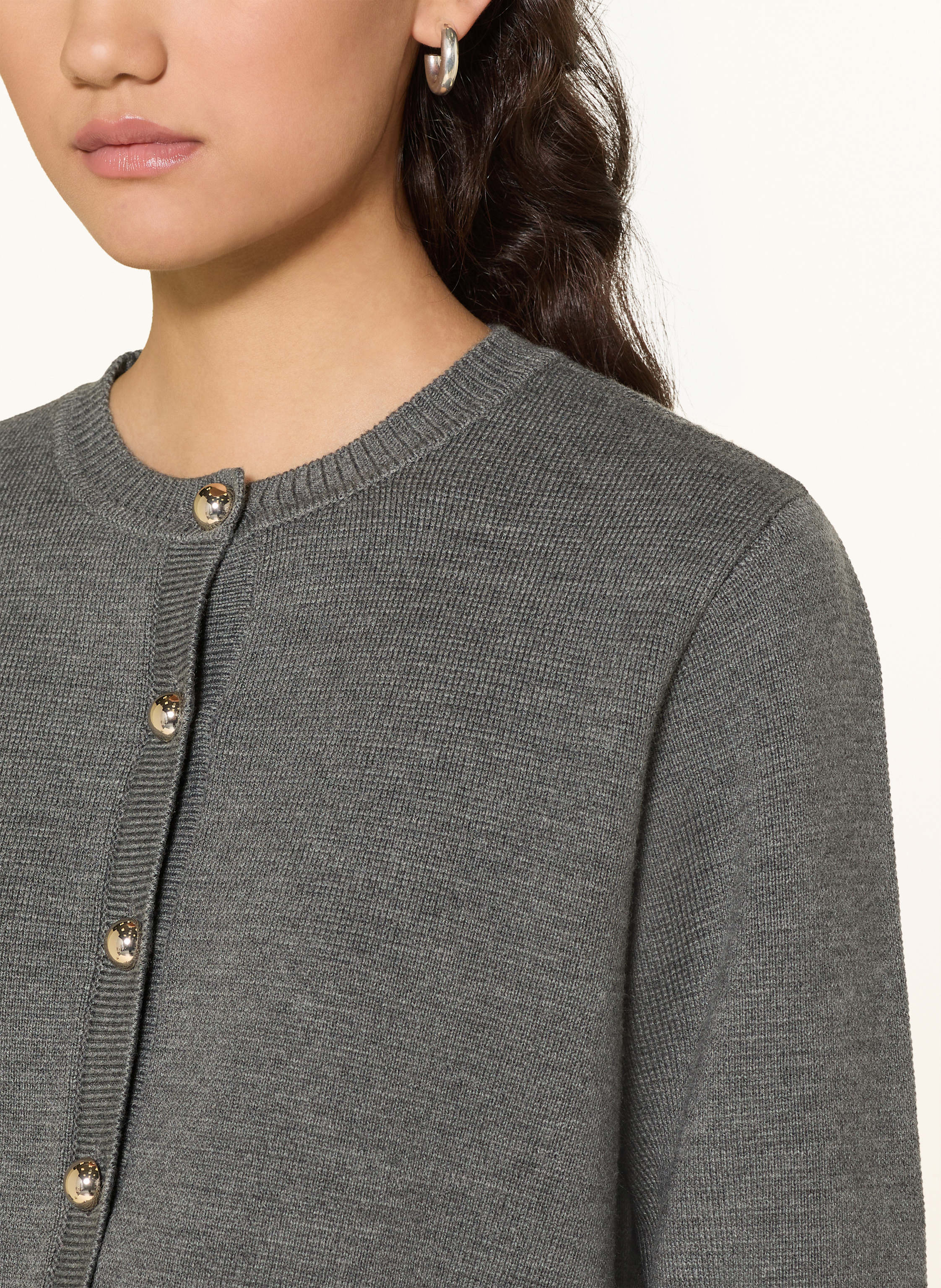 Thumbnail - Sandro Strickjacke Mit Abnehmbarem Kragen grau