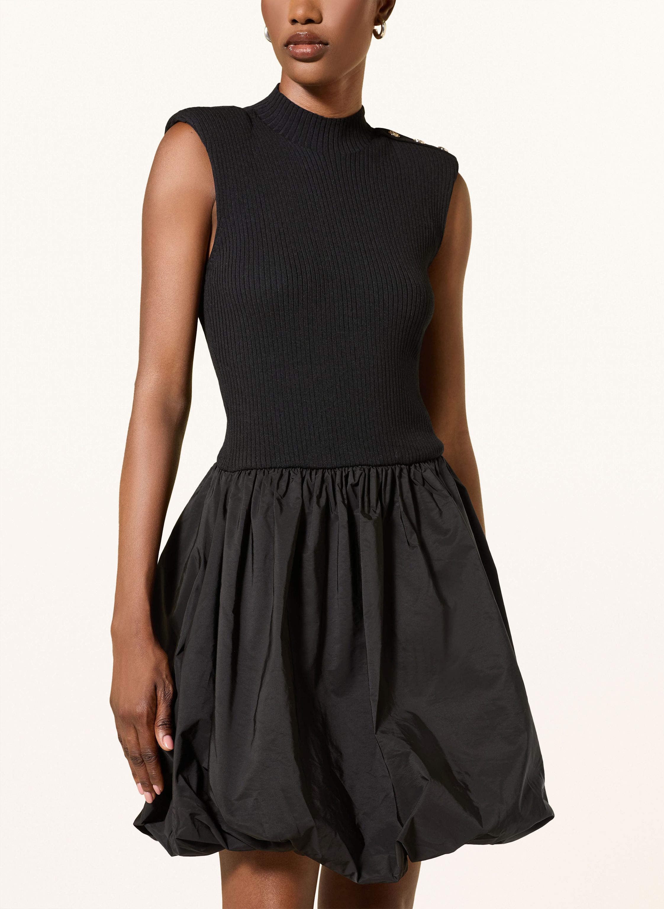 Thumbnail - Maje Kleid Im Materialmix schwarz