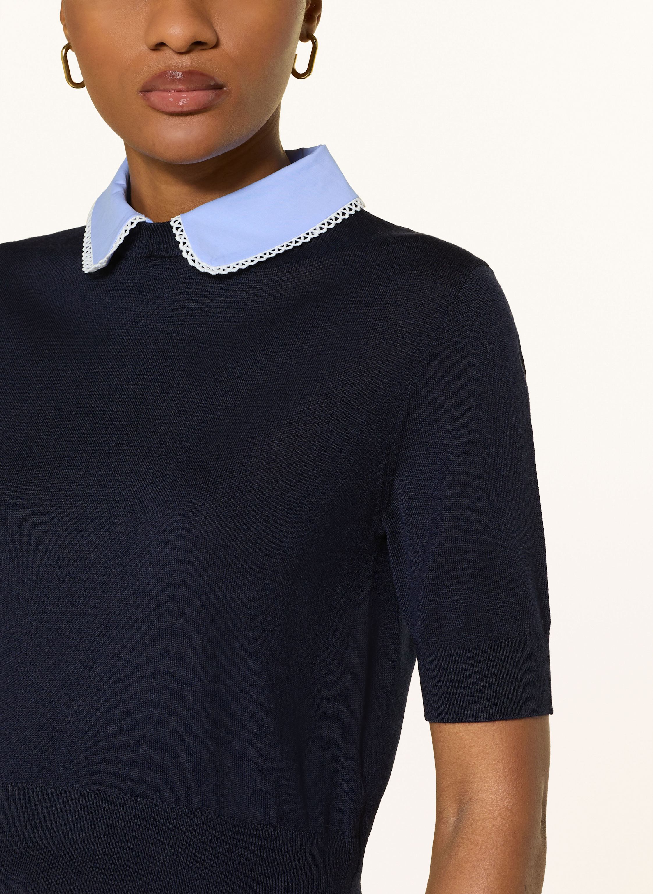 Thumbnail - Claudie Pierlot Strickshirt Mit Abnehmbarem Kragen blau