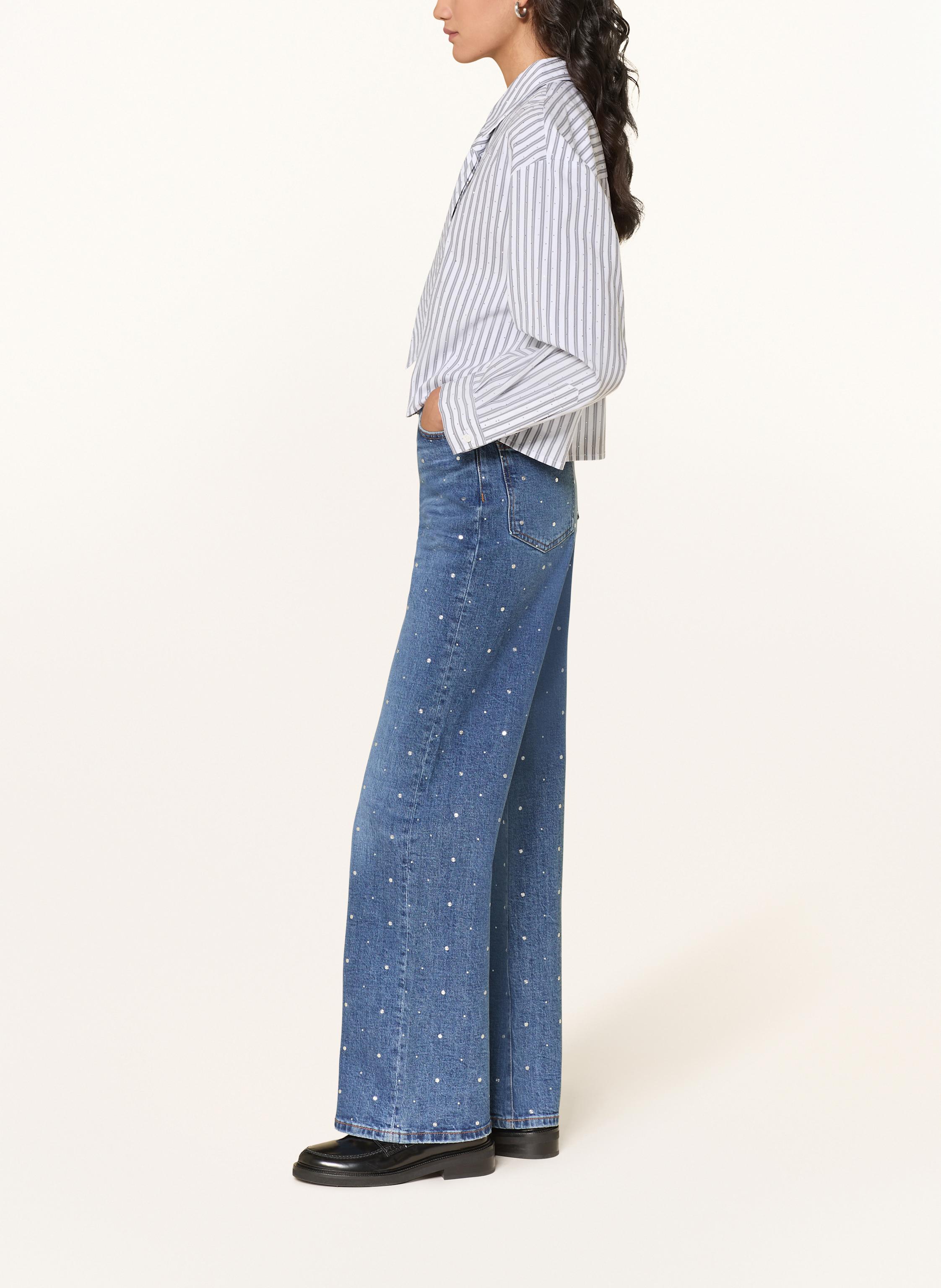 Thumbnail - Maje Wide Leg Jeans Mit Nieten blau