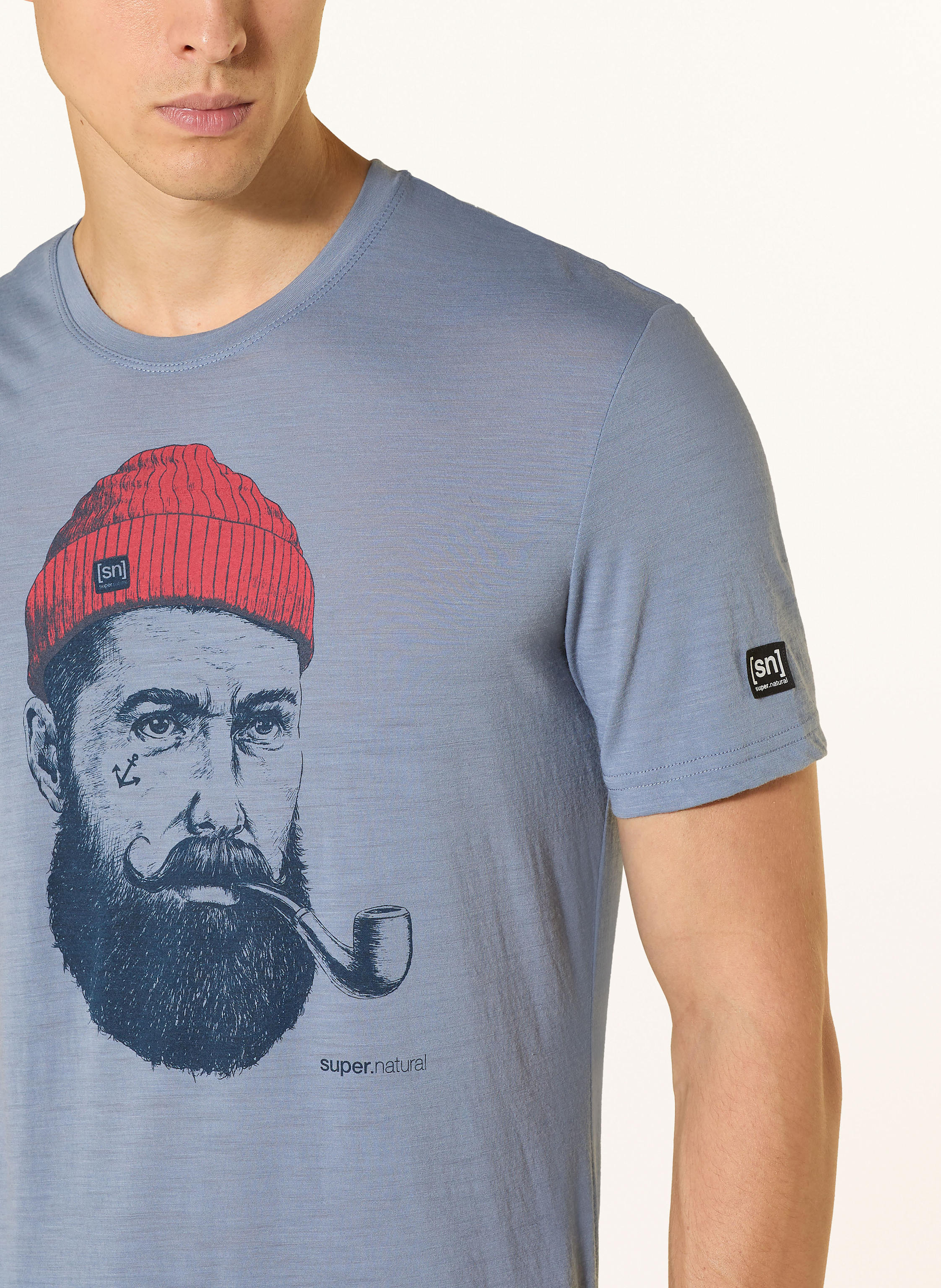 Thumbnail - Super.Natural T-Shirt Sailor Mit Merinowolle grau