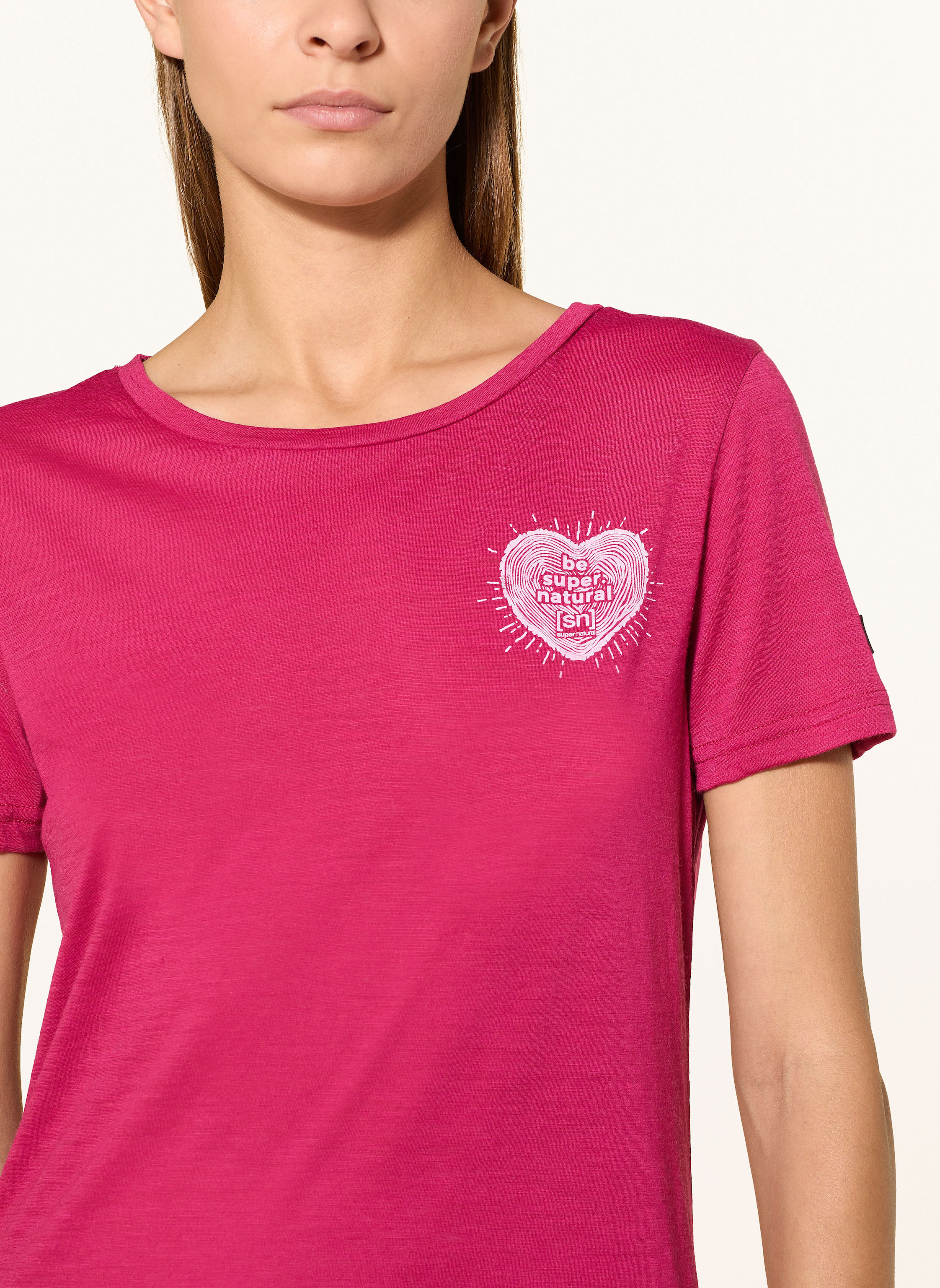 Thumbnail - Super.Natural T-Shirt Little Heartwood Mit Merinowolle rot