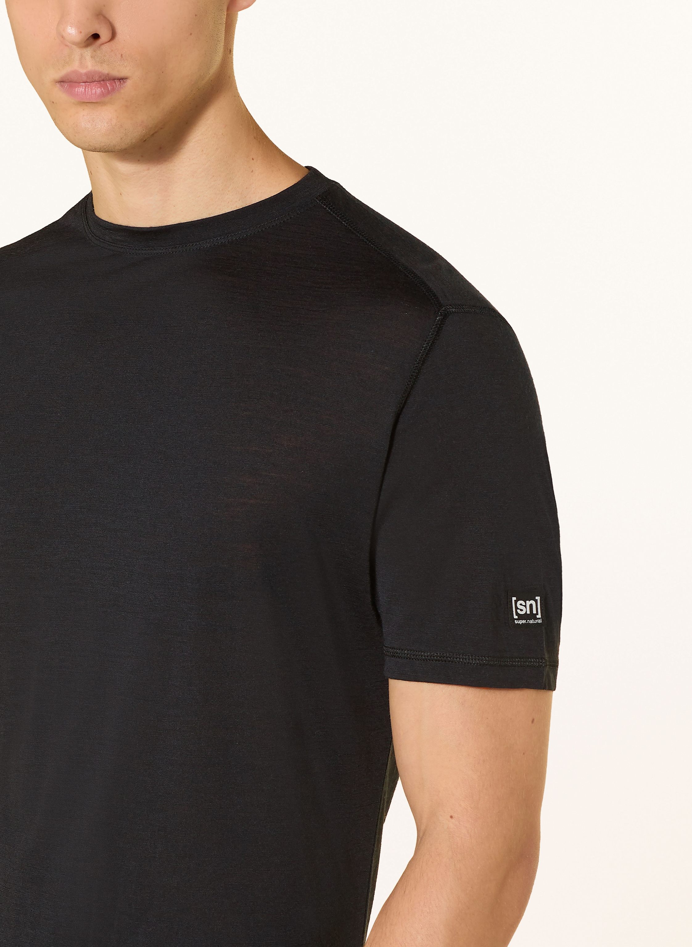 Thumbnail - Super.Natural T-Shirt sierra140 Mit Merinowolle schwarz