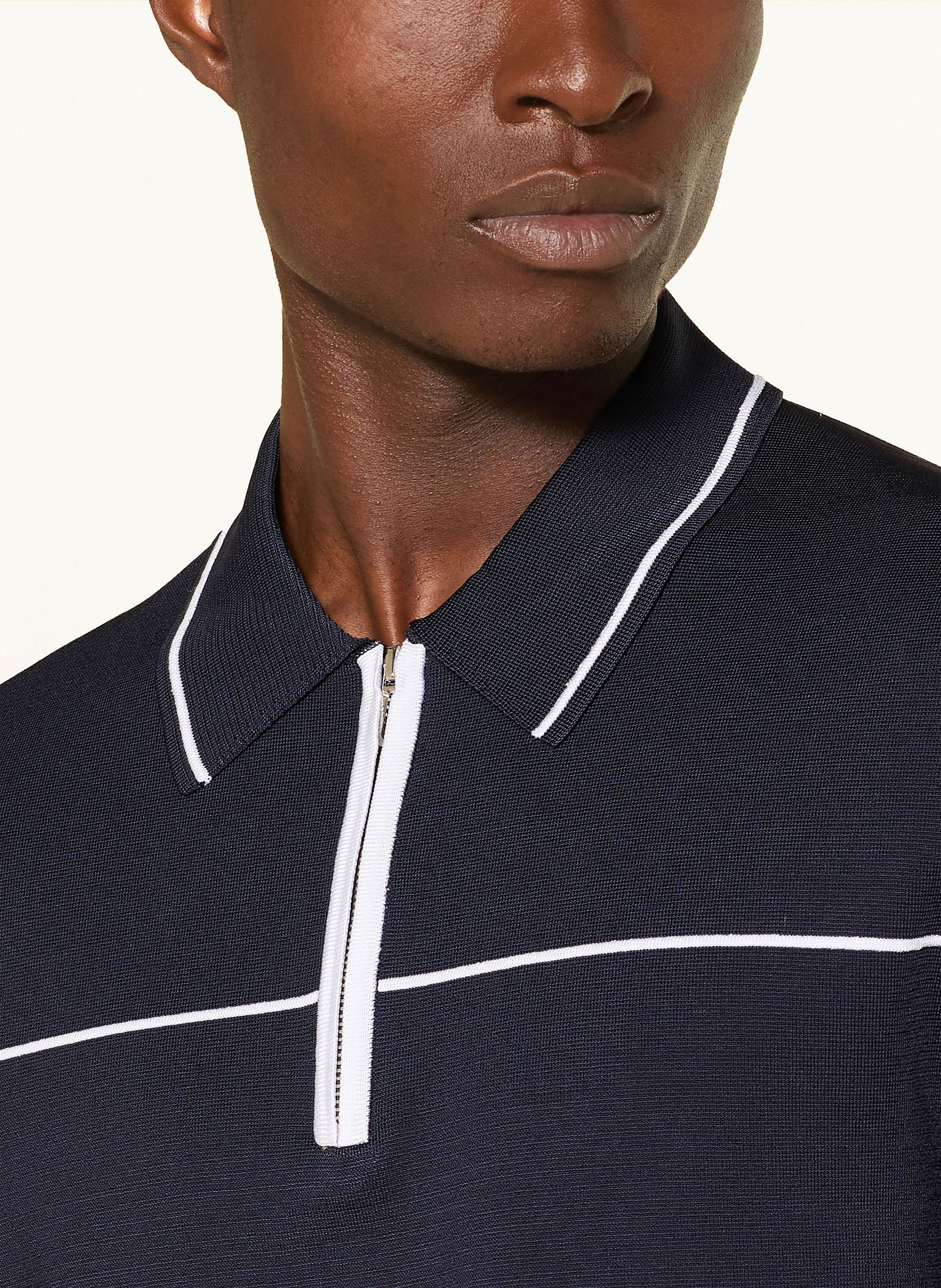 Thumbnail - Reiss Strick-Poloshirt Bradford blau