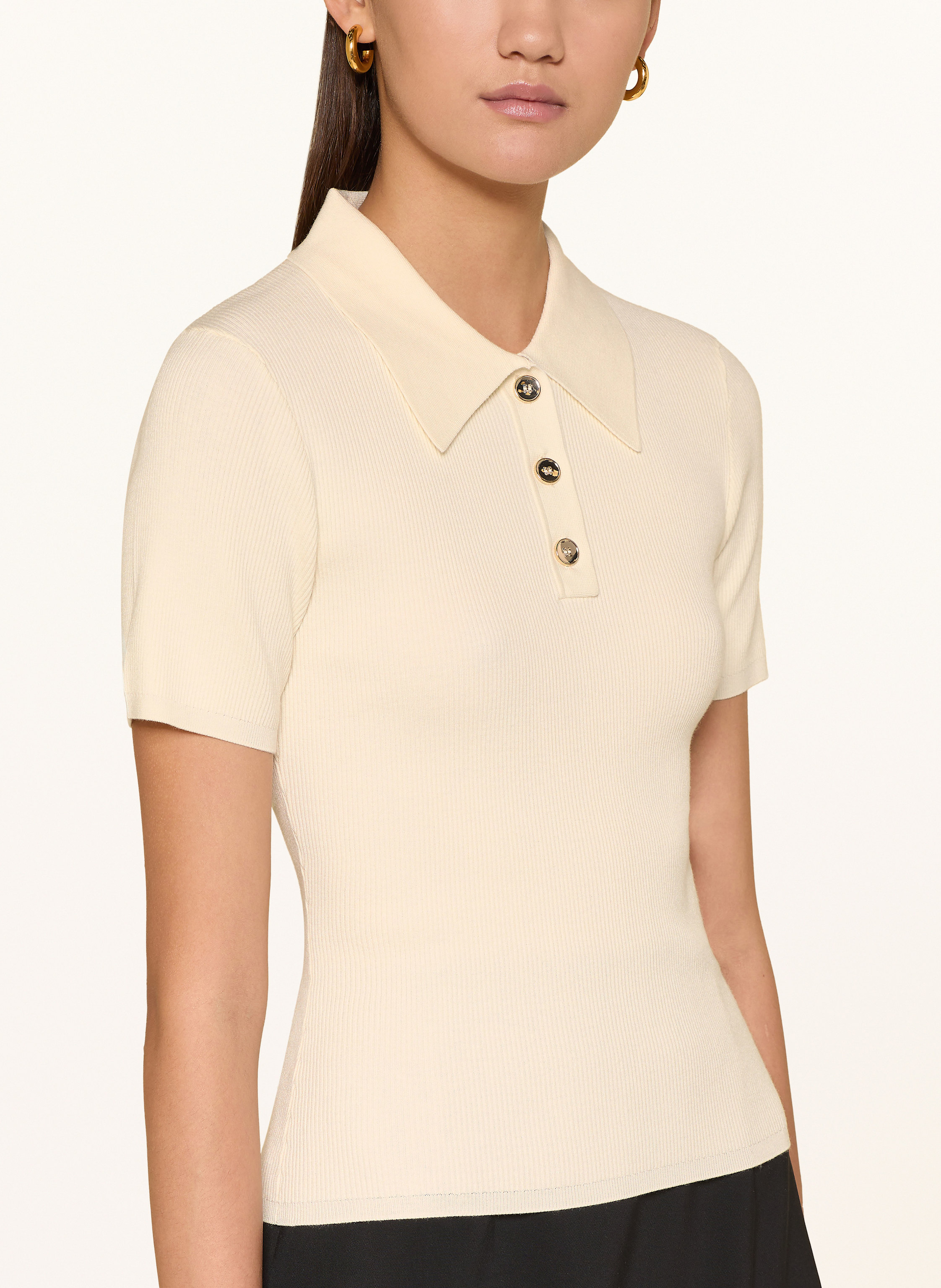 Thumbnail - Claudie Pierlot Strick-Poloshirt weiss