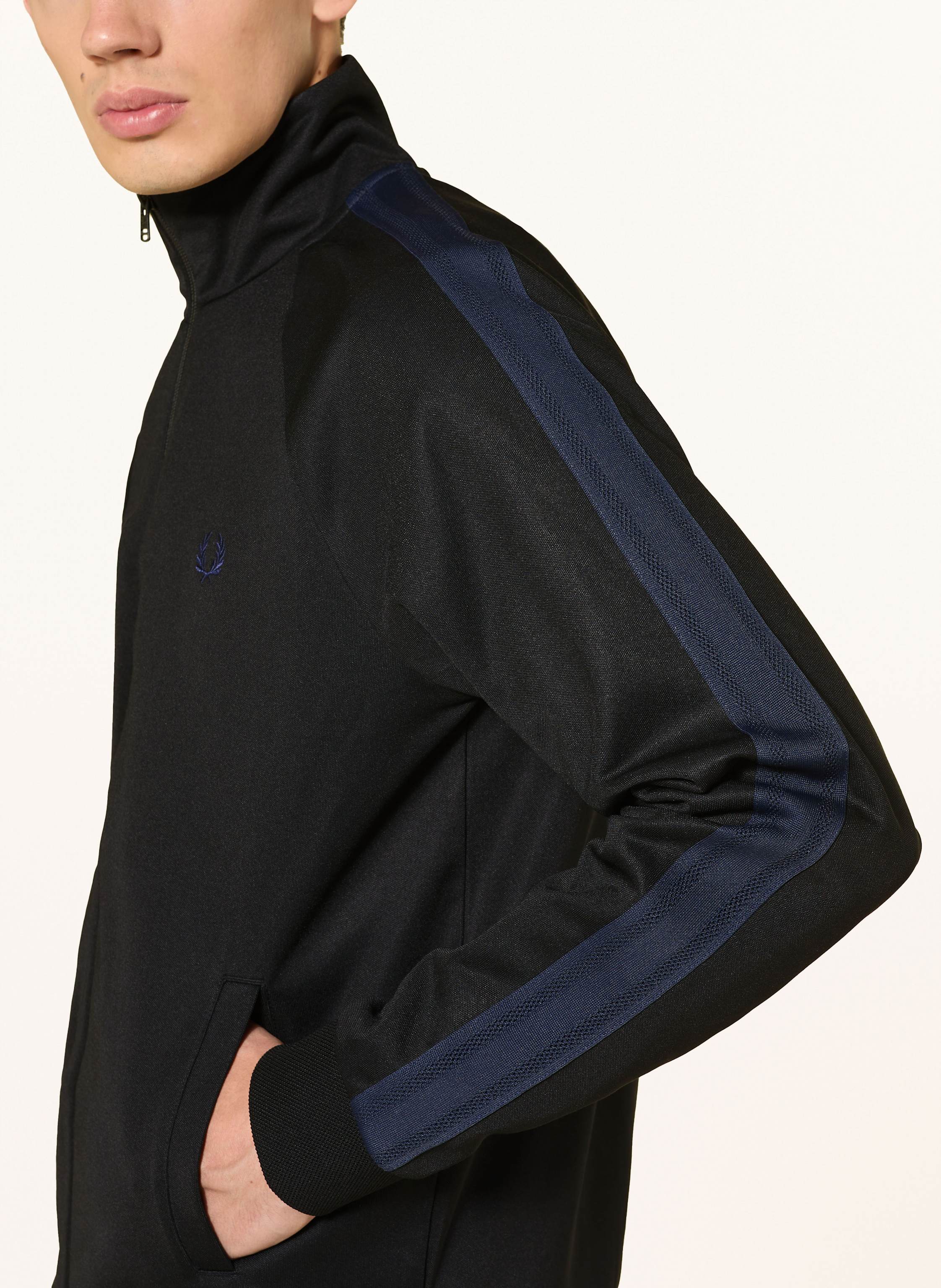 Thumbnail - Fred Perry Trainingsjacke Mit Galonstreifen schwarz