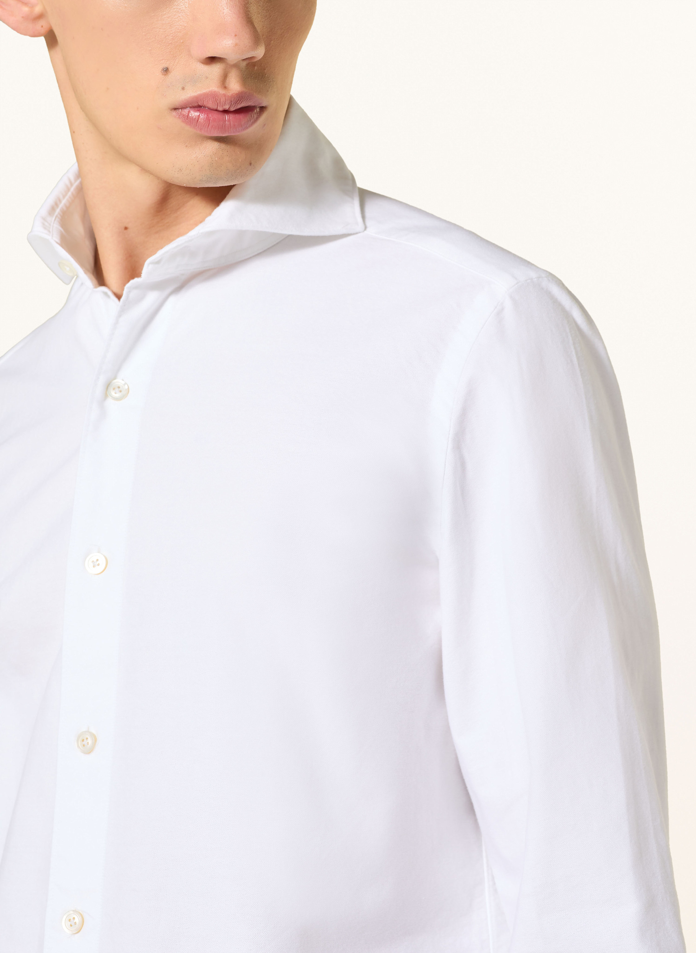 Thumbnail - Finamore 1925 Oxfordhemd Sergio Tokyo Slim Fit weiss