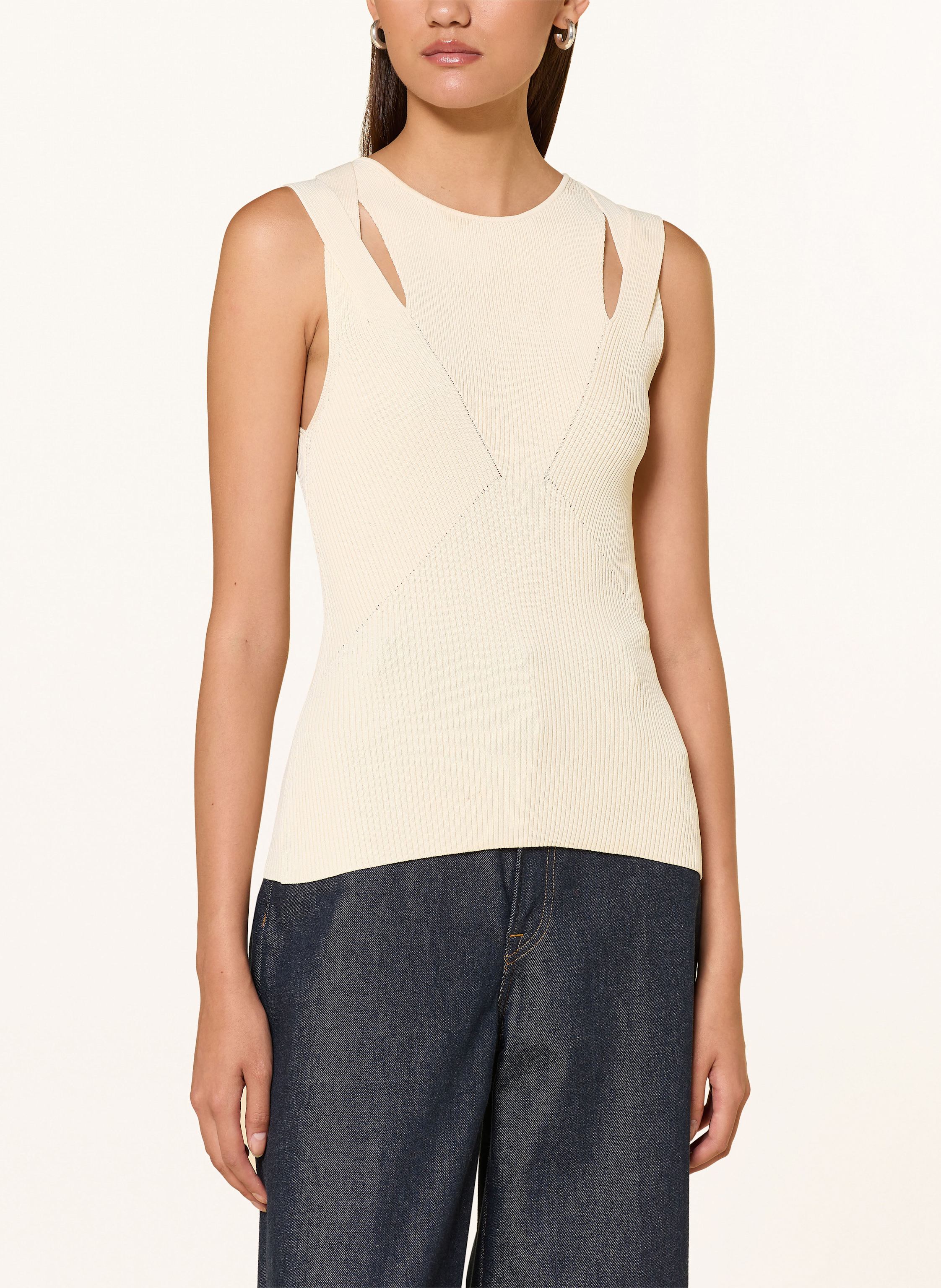 Thumbnail - Reiss Strickweste Rhylee Mit Cut-Outs beige