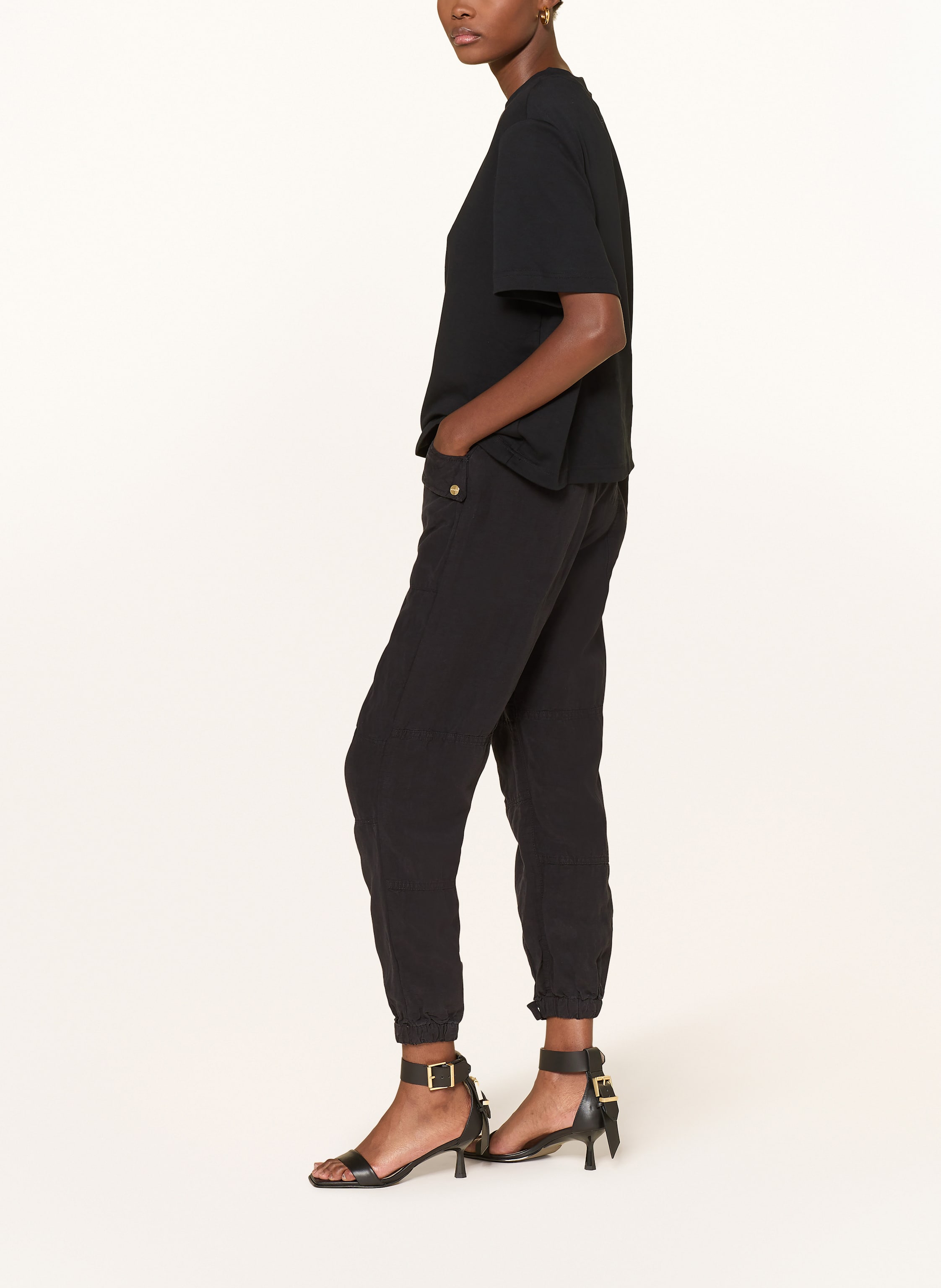 Thumbnail - Allsaints Cargohose Val Mit Leinen blau