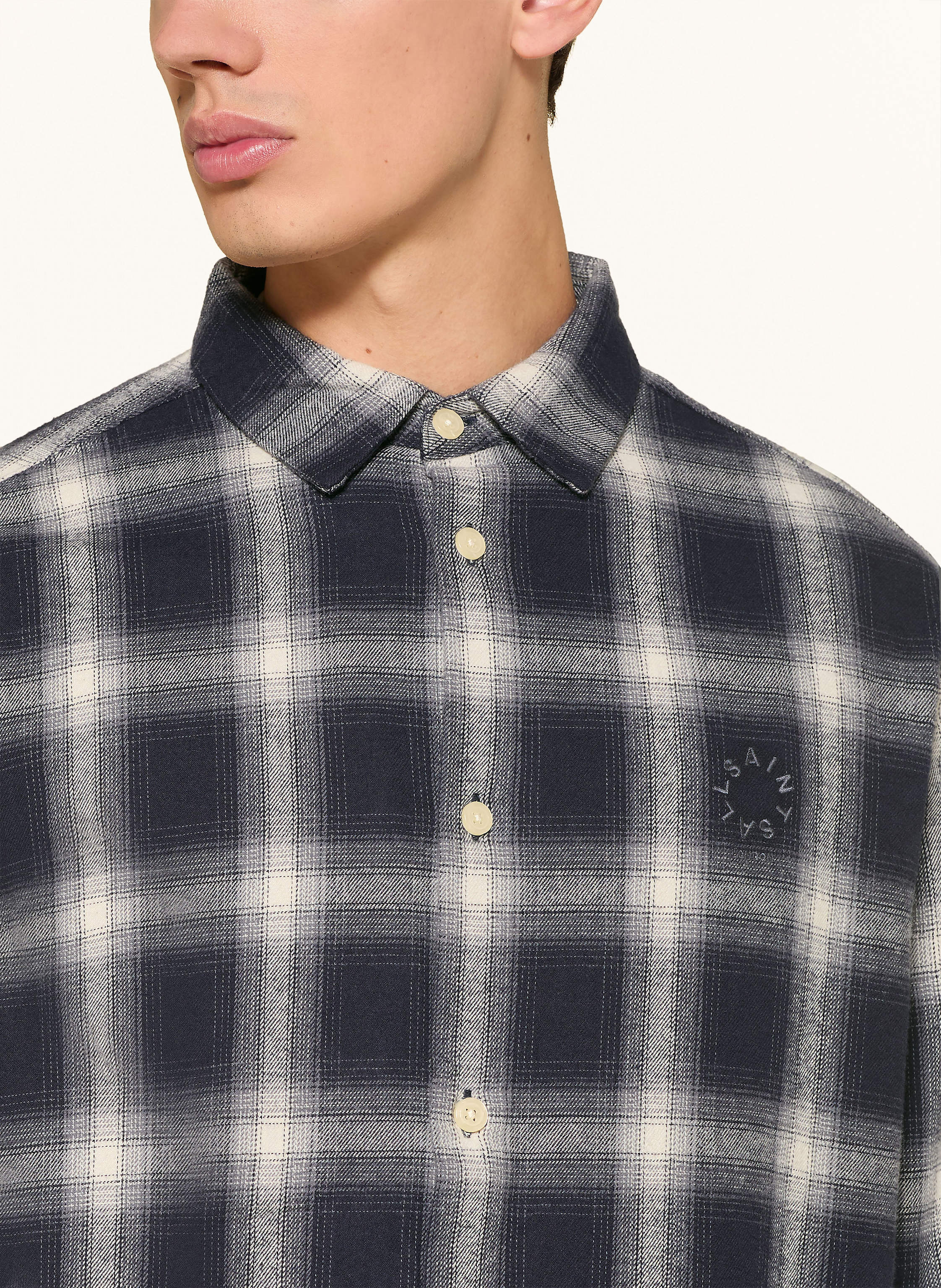 Thumbnail - Allsaints Flanellhemd Haven Relaxed Fit blau