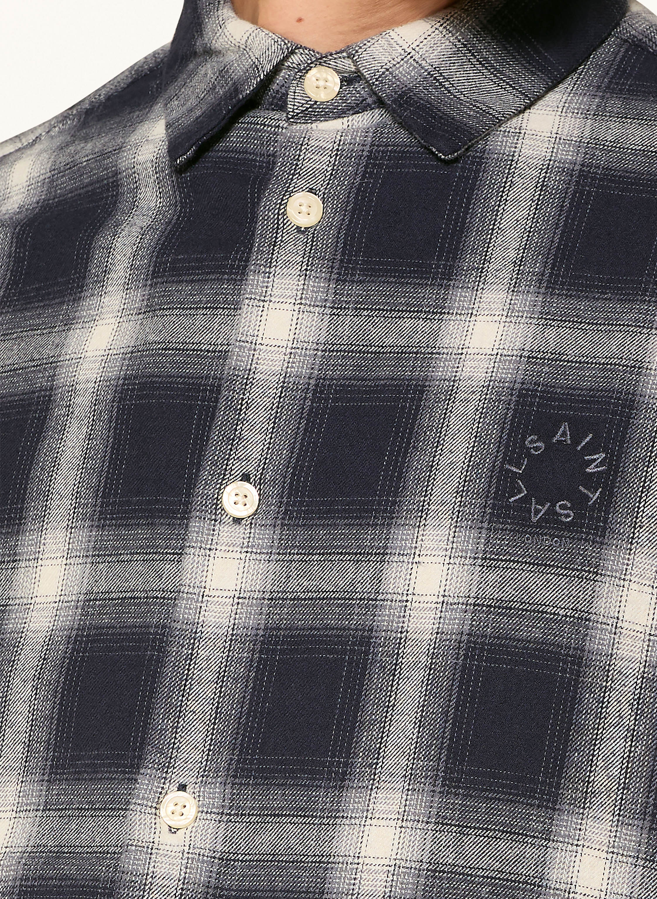 Thumbnail - Allsaints Flanellhemd Haven Relaxed Fit blau