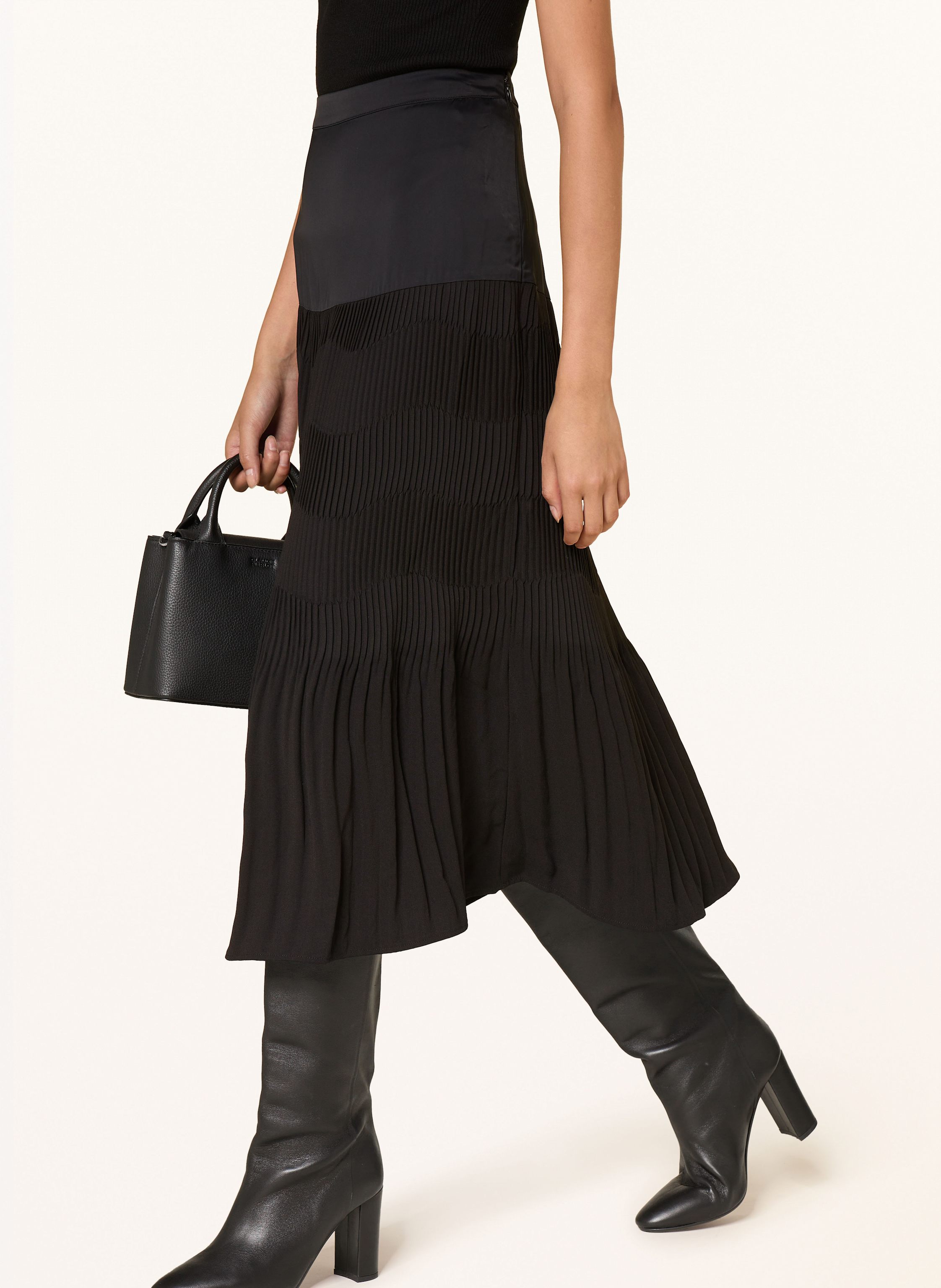 Thumbnail - Claudie Pierlot Rock Mit Plissees schwarz