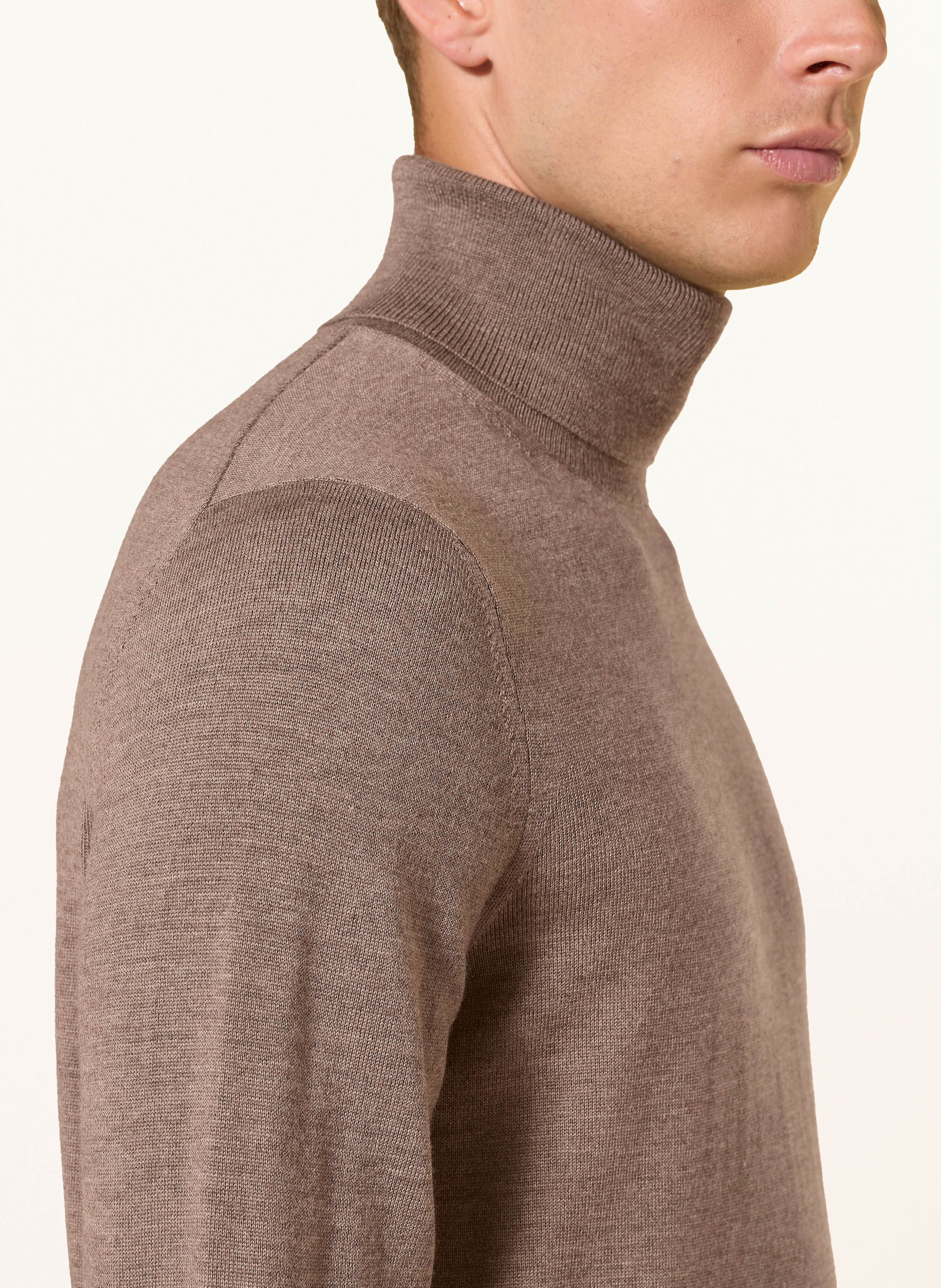 Thumbnail - Joop! Rollkragenpullover Donte Aus Merinowolle braun