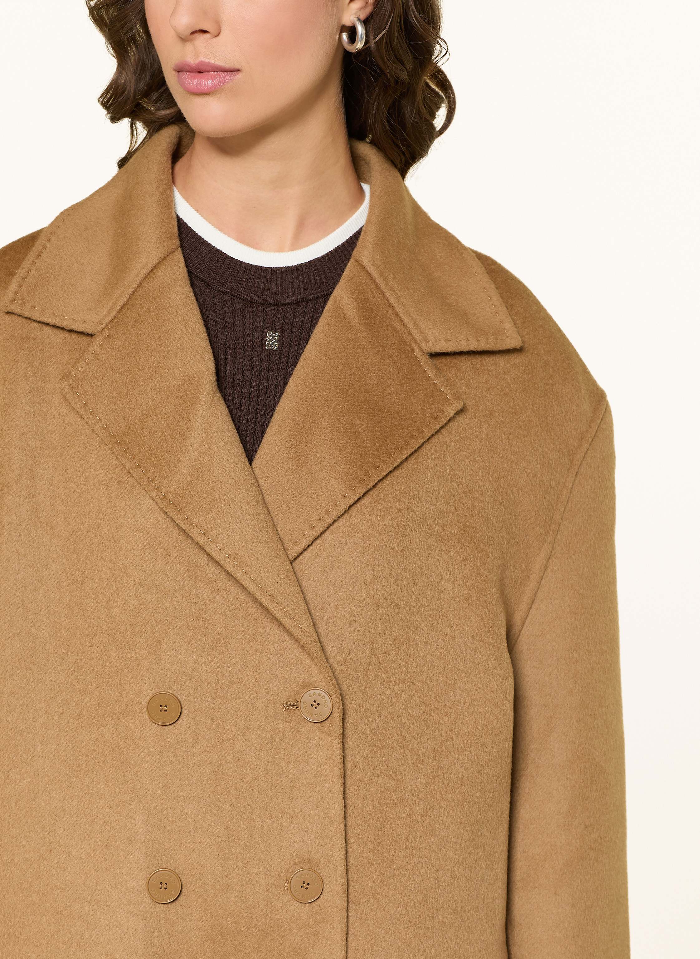 Thumbnail - Sandro Cabanmantel Mit Abnehmbarem Schal braun