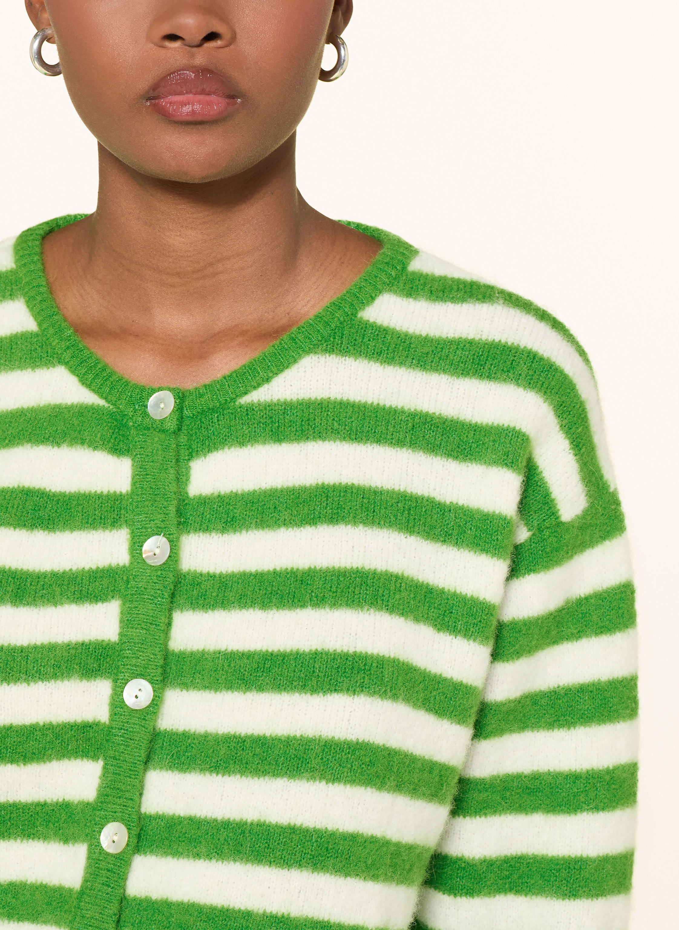 Thumbnail - American Vintage Strickjacke Mit Alpaka weiss