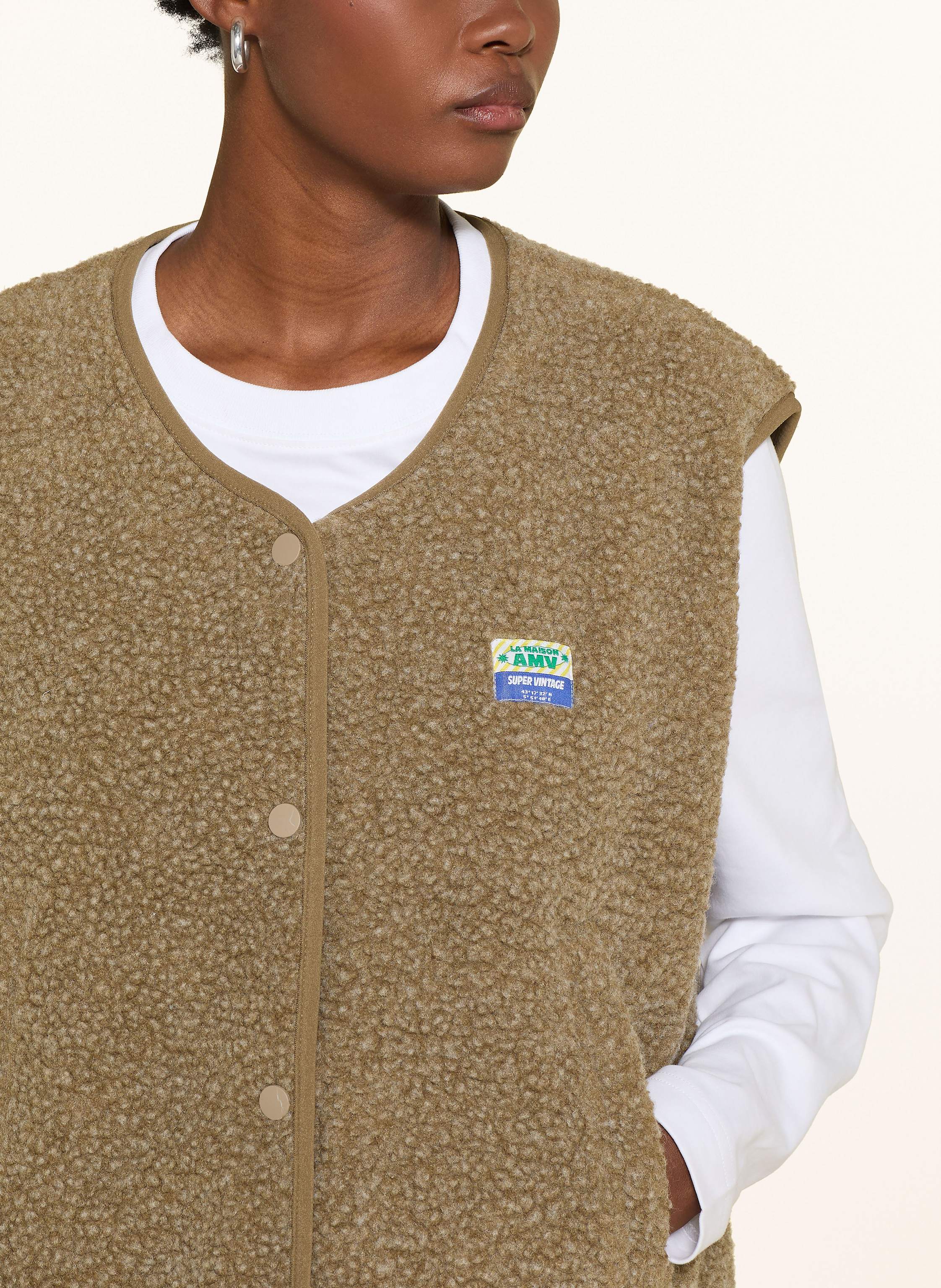 Thumbnail - American Vintage Teddyfell-Weste grau