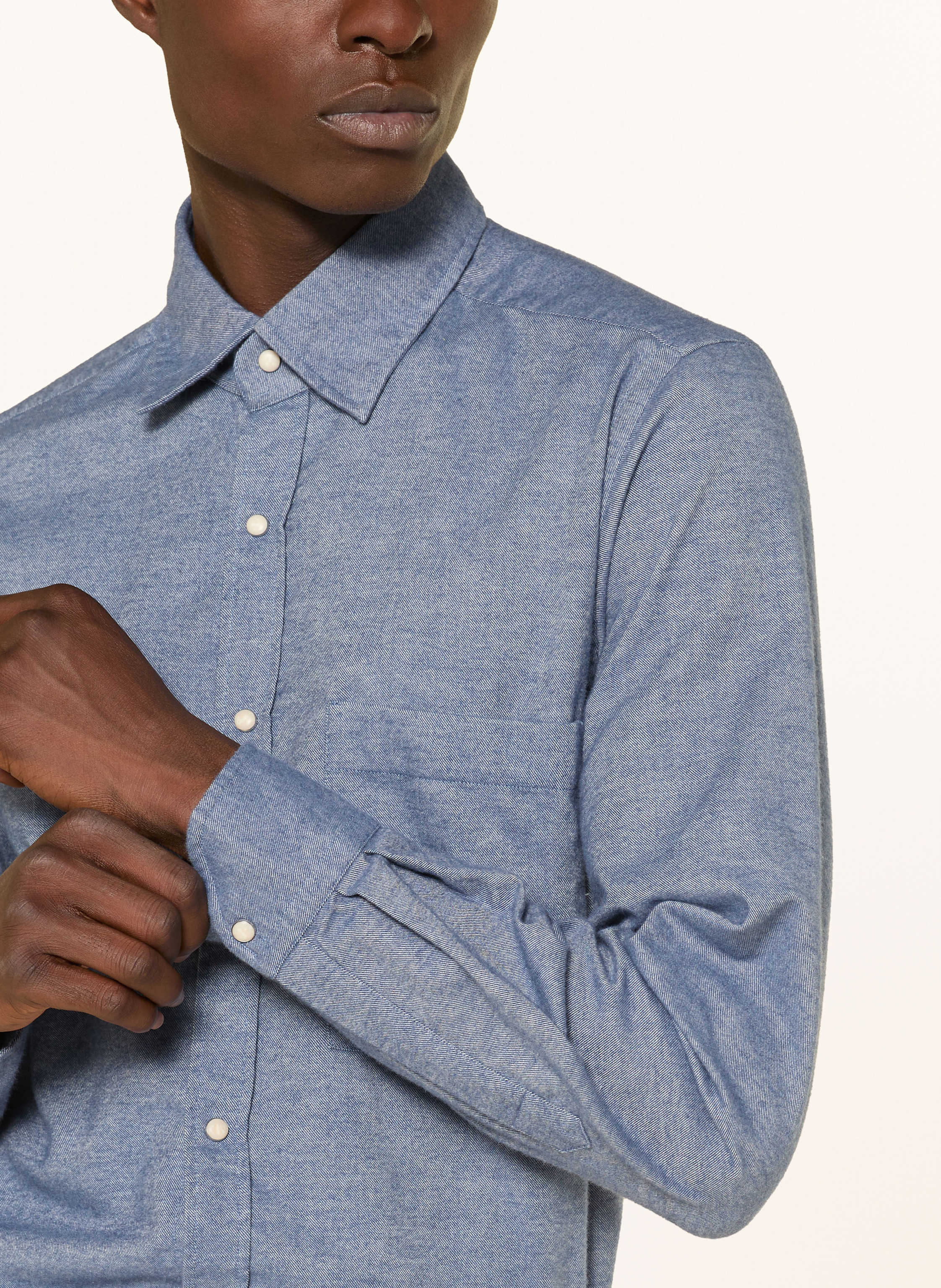 Thumbnail - Windsor. Flanellhemd Livo Slim Fit blau