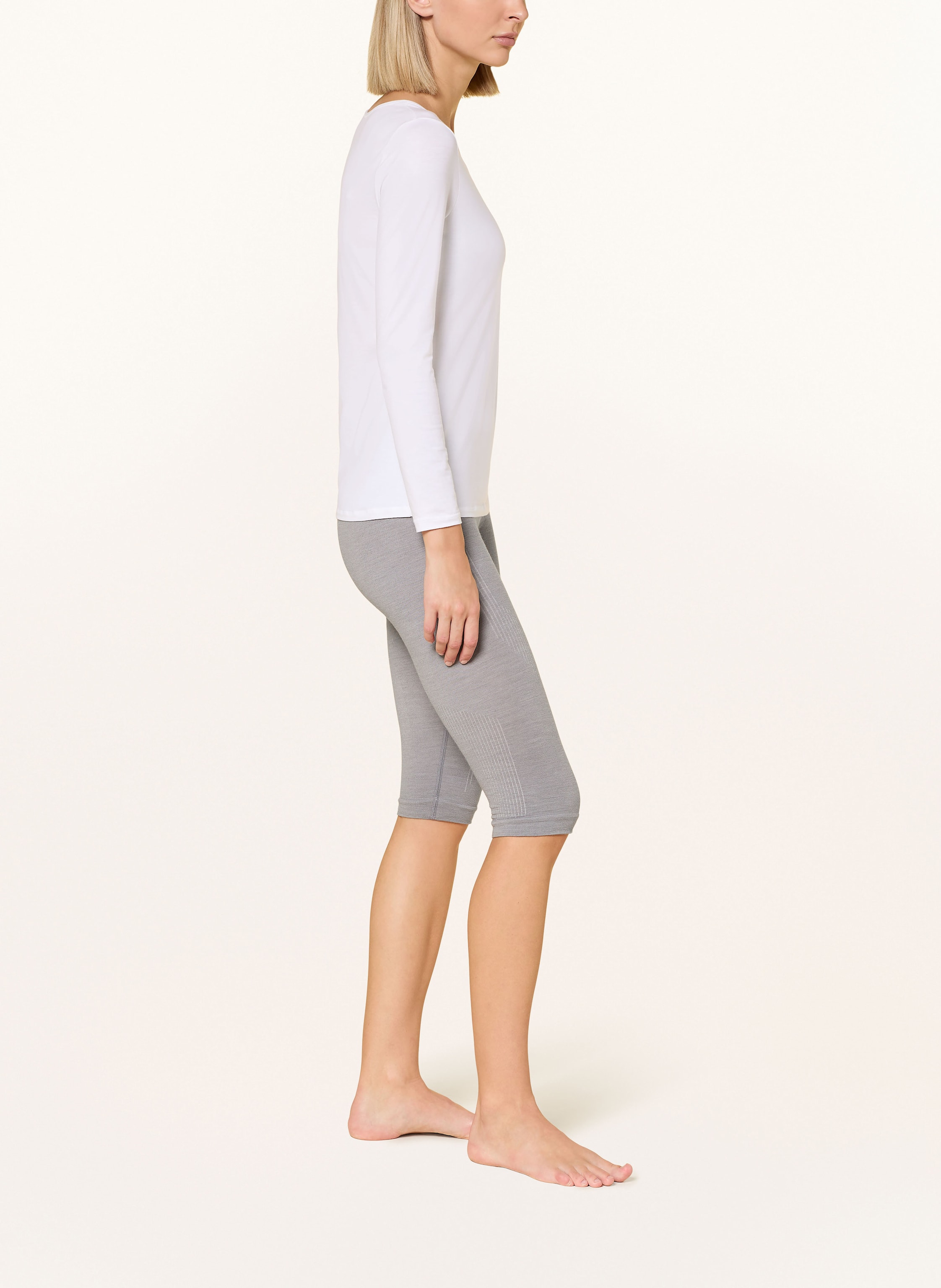 Thumbnail - Falke Funktionswäsche-Hose Wool-Tech Mit Verkürzter Beinlänge grau