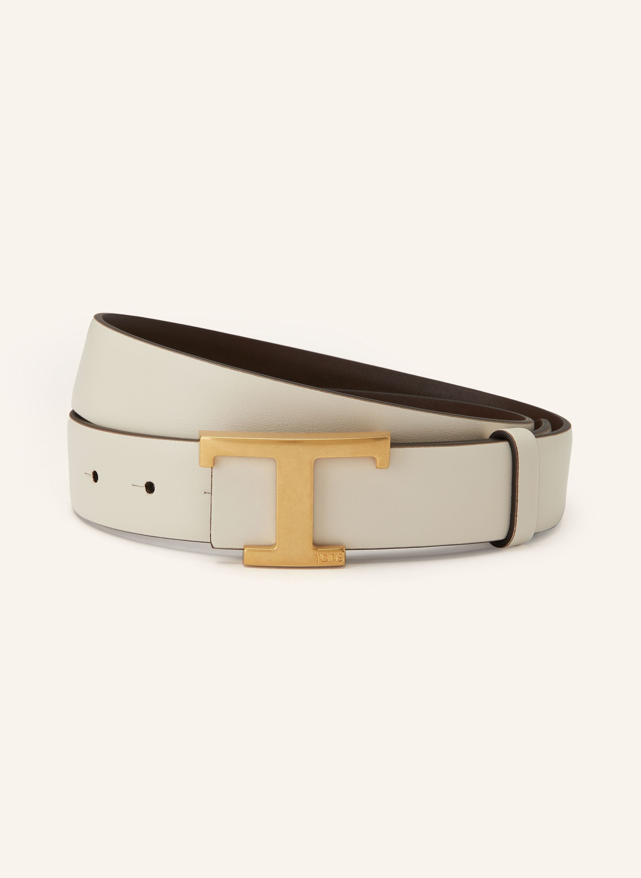 Tod's Tod's Ledergürtel Zum Wenden weiss in DUNKELBRAUN / CREME