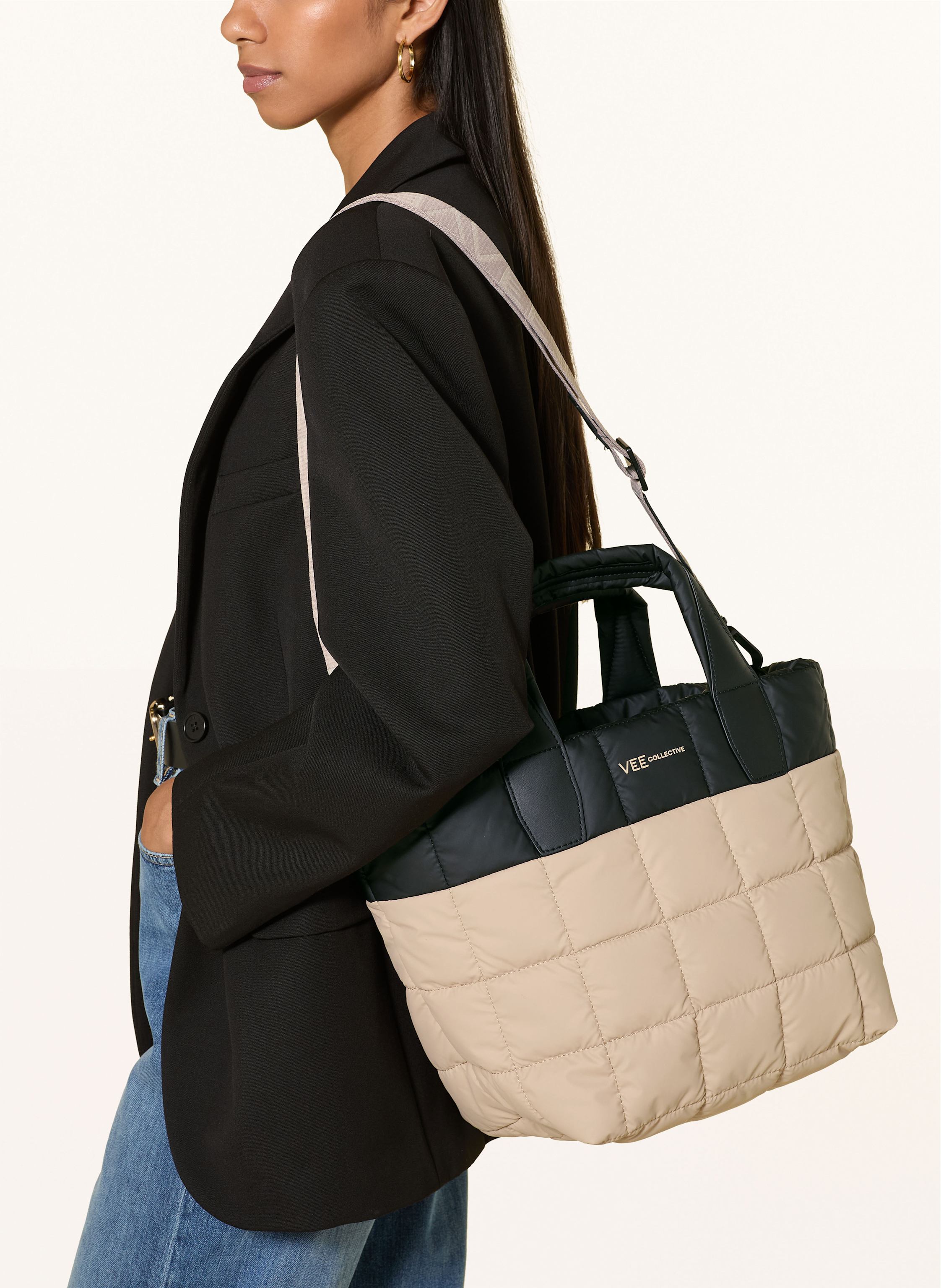 Thumbnail - Vee Collective Shopper Porter Tote Small Mit Pouch beige