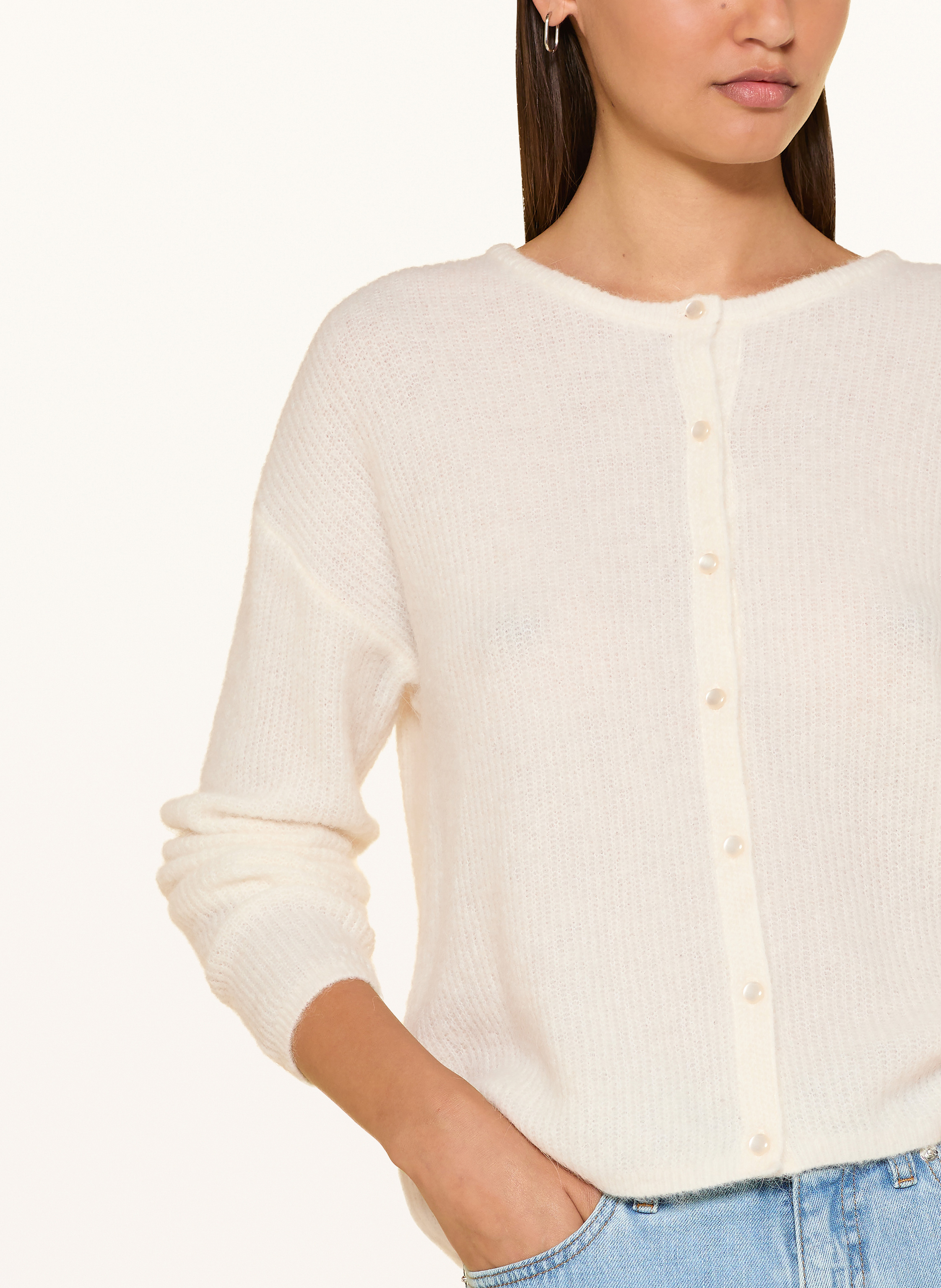 Thumbnail - Mos Mosh Strickjacke Mmaimine weiss