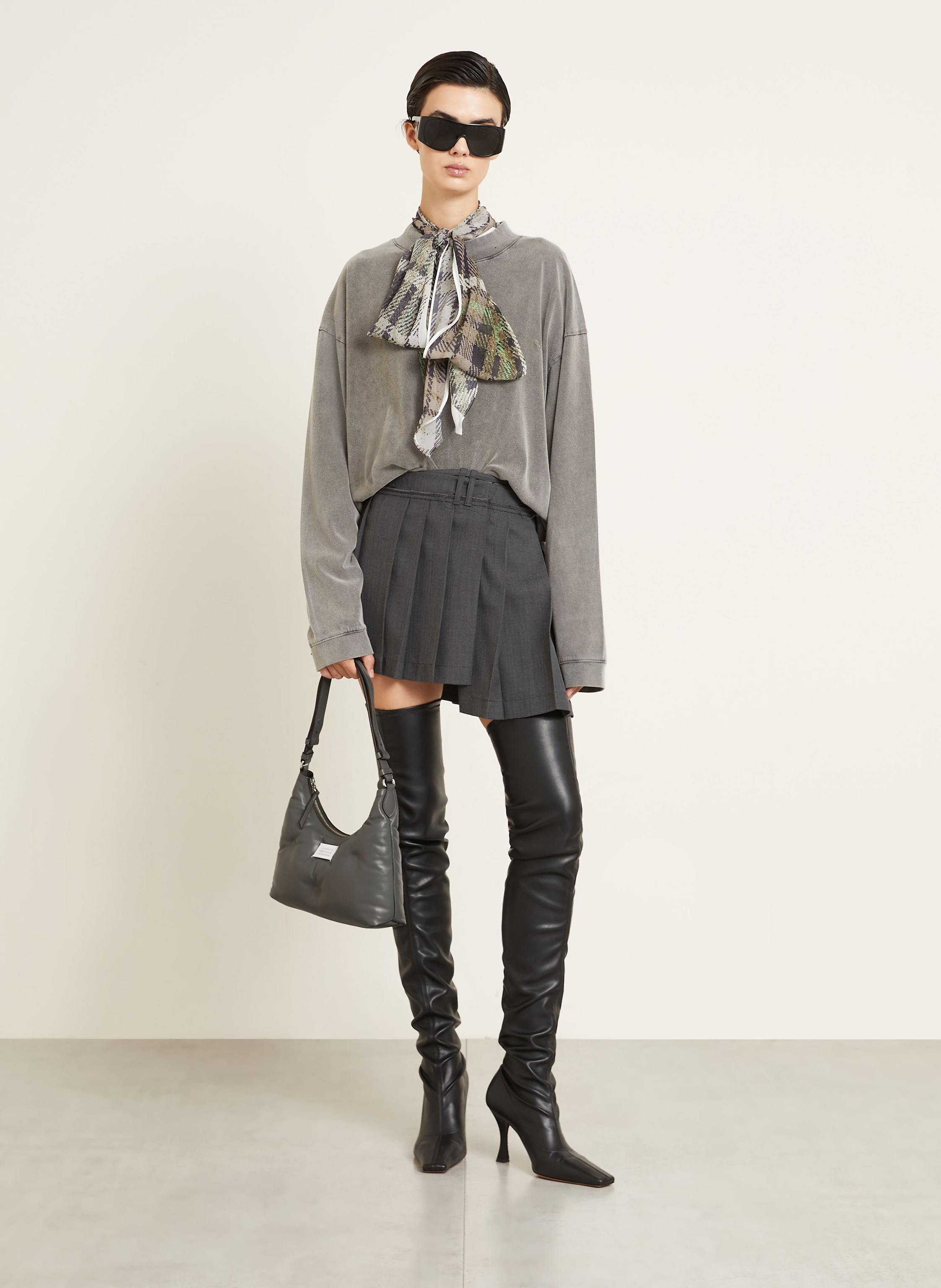 Thumbnail - Maison Margiela Beuteltasche Glam Slam Hobo Small grau