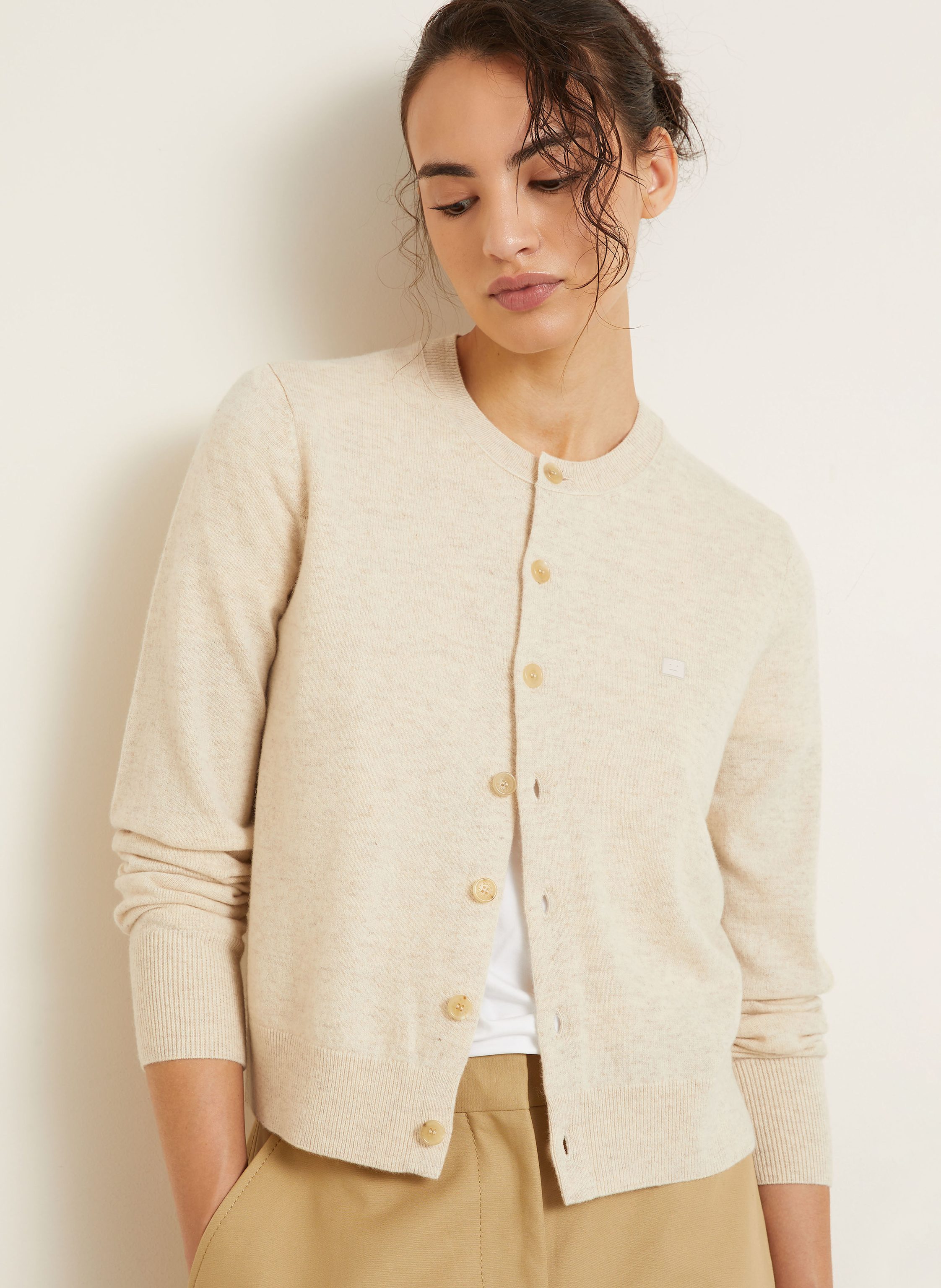 Thumbnail - Acne Studios Strickjacke beige