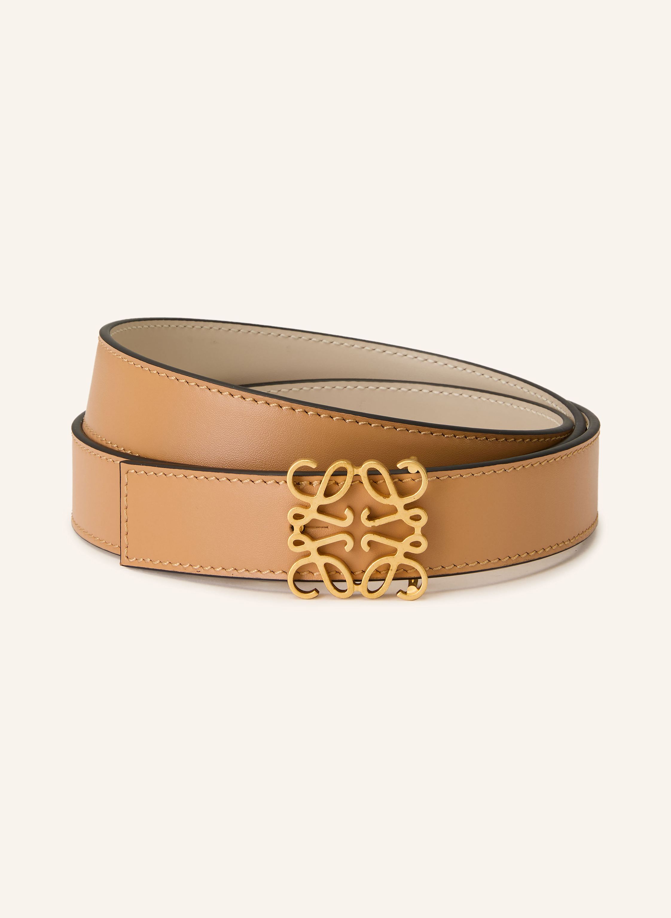 小物 LOEWE Anagram Gold Buckle Leather Belt Anagram belt in smooth calfskin | Loewe | OTTODISANPIETRO