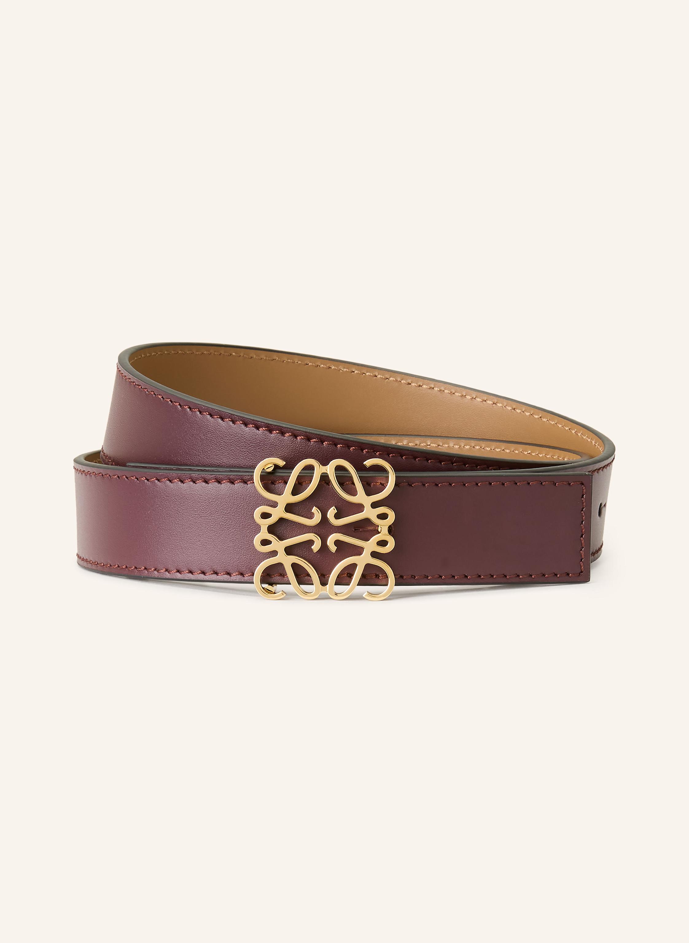 Loewe Loewe Ledergürtel Anagram rot in DUNKELROT / HELLBRAUN
