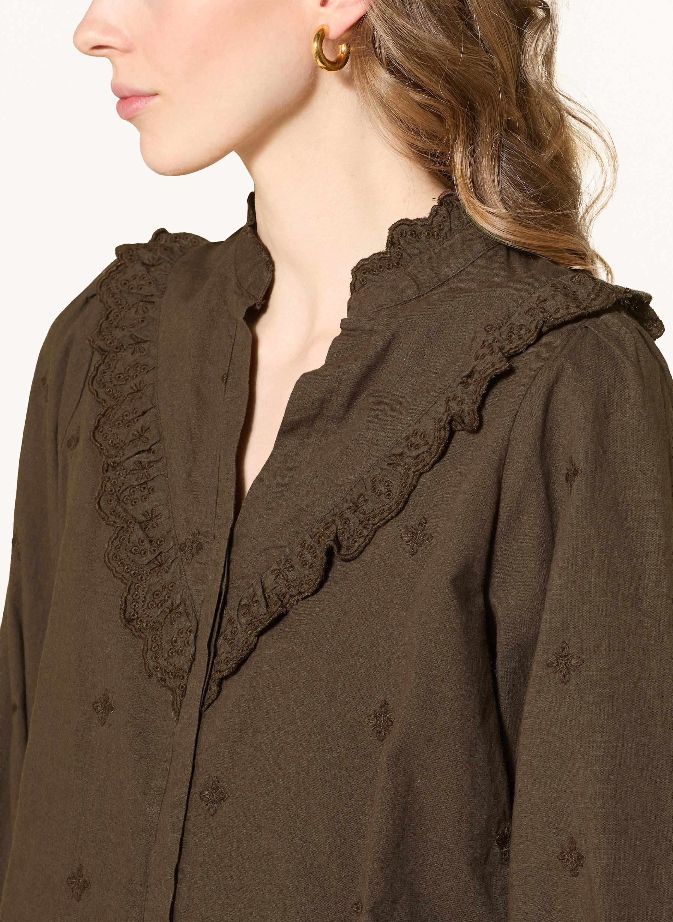 Thumbnail - Neo Noir Bluse Mit Rüschen braun