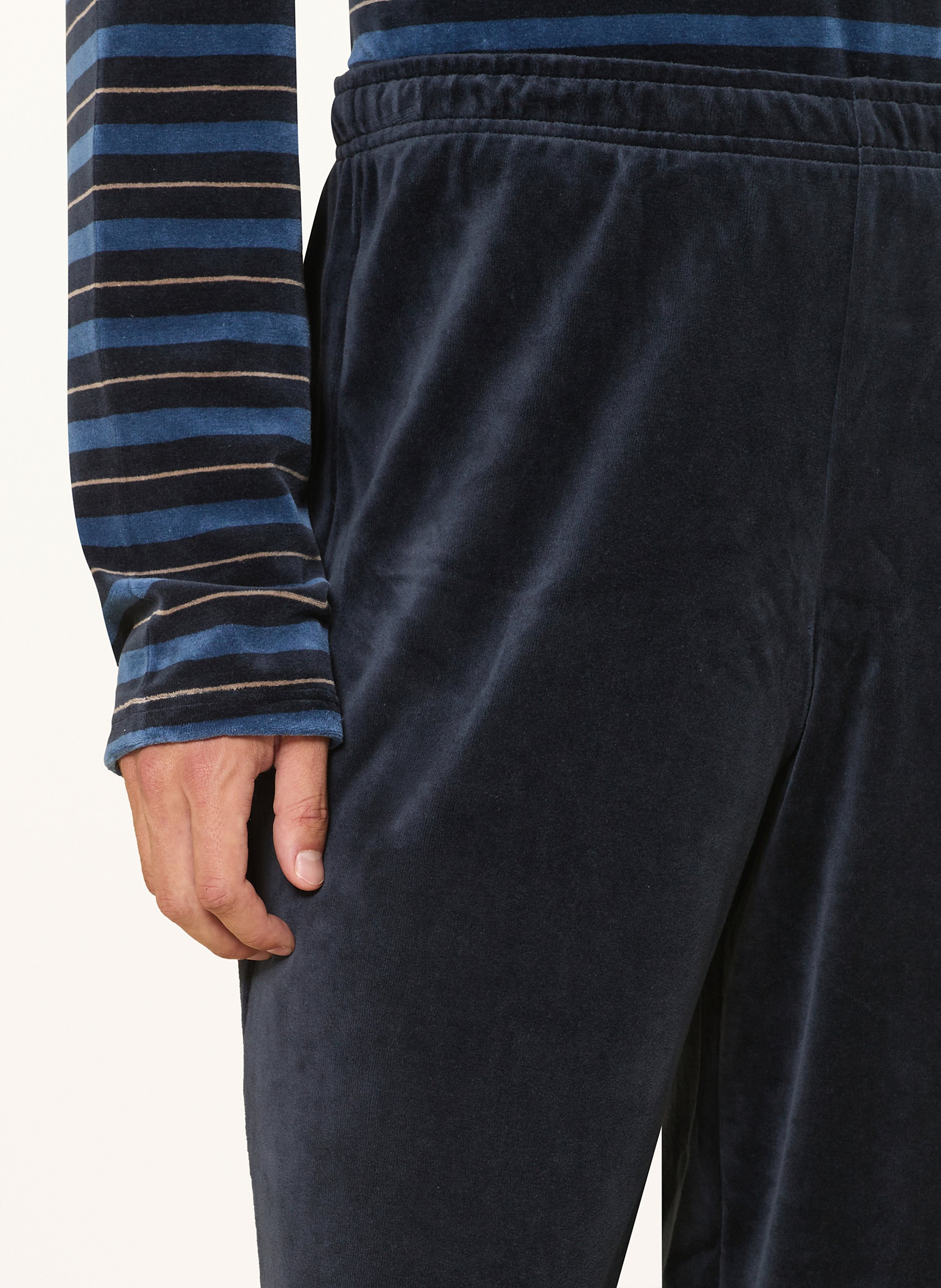 Thumbnail - Schiesser Schlafanzug Casual Nightwear Aus Nicki blau