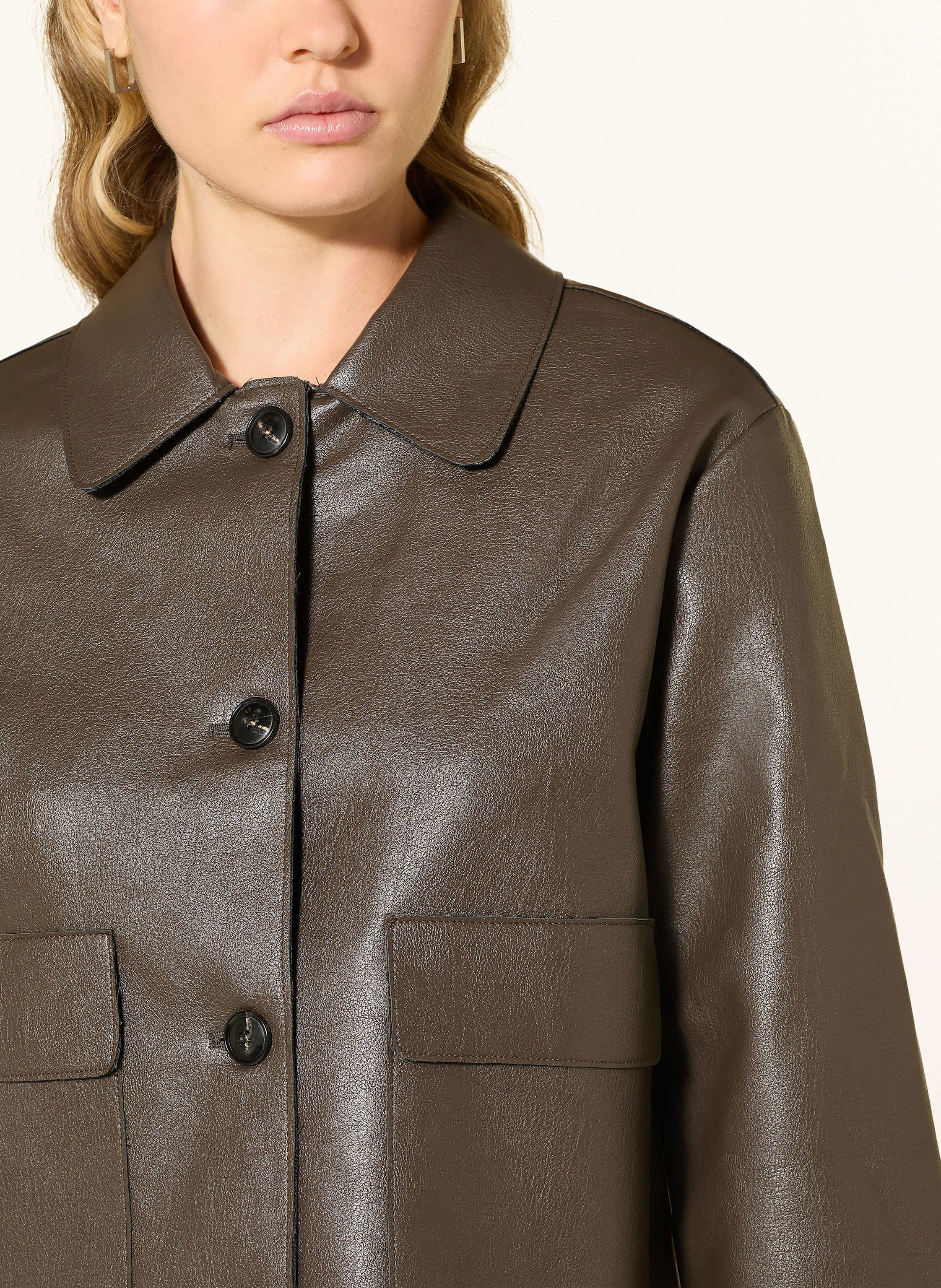 Thumbnail - Neo Noir Jacke Romana In Lederoptik braun