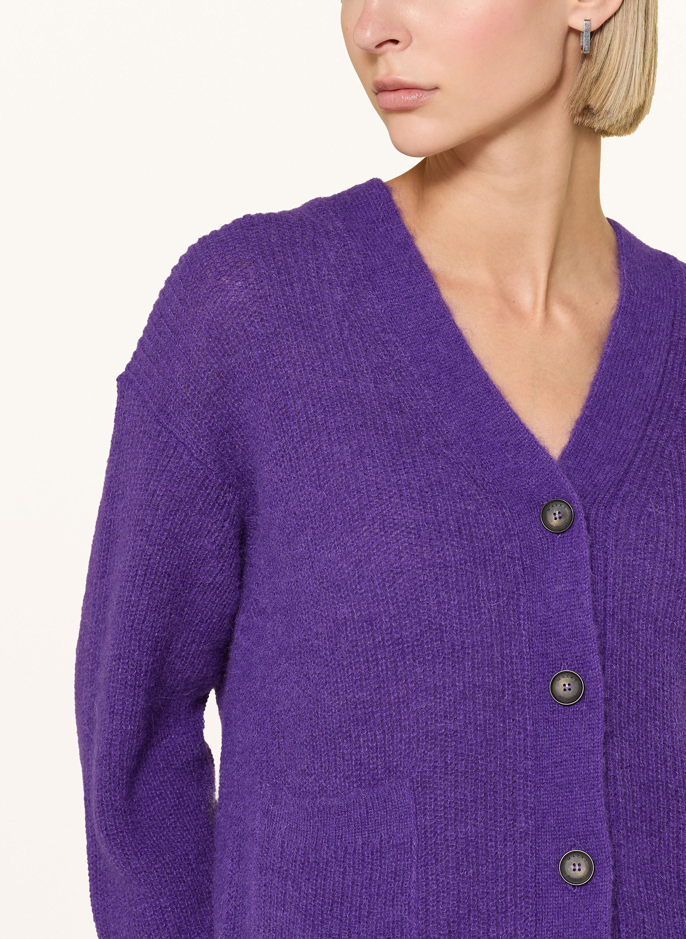 Thumbnail - Maerz Muenchen Strickjacke Mit Alpaka lila