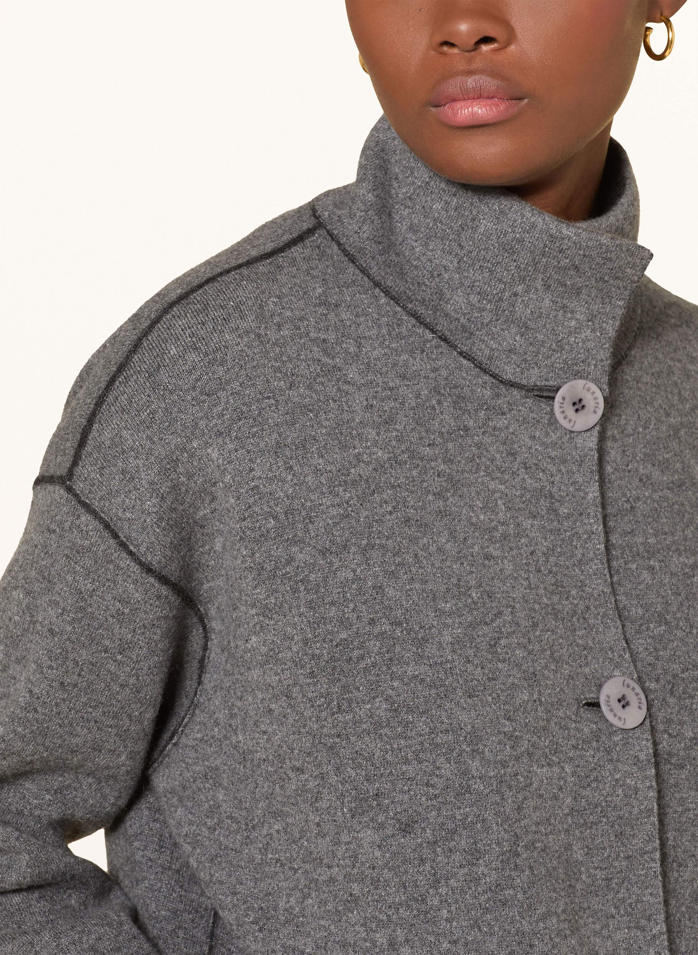 Thumbnail - Lunaria Cashmere Strickblazer Aus Cashmere Zum Wenden grau