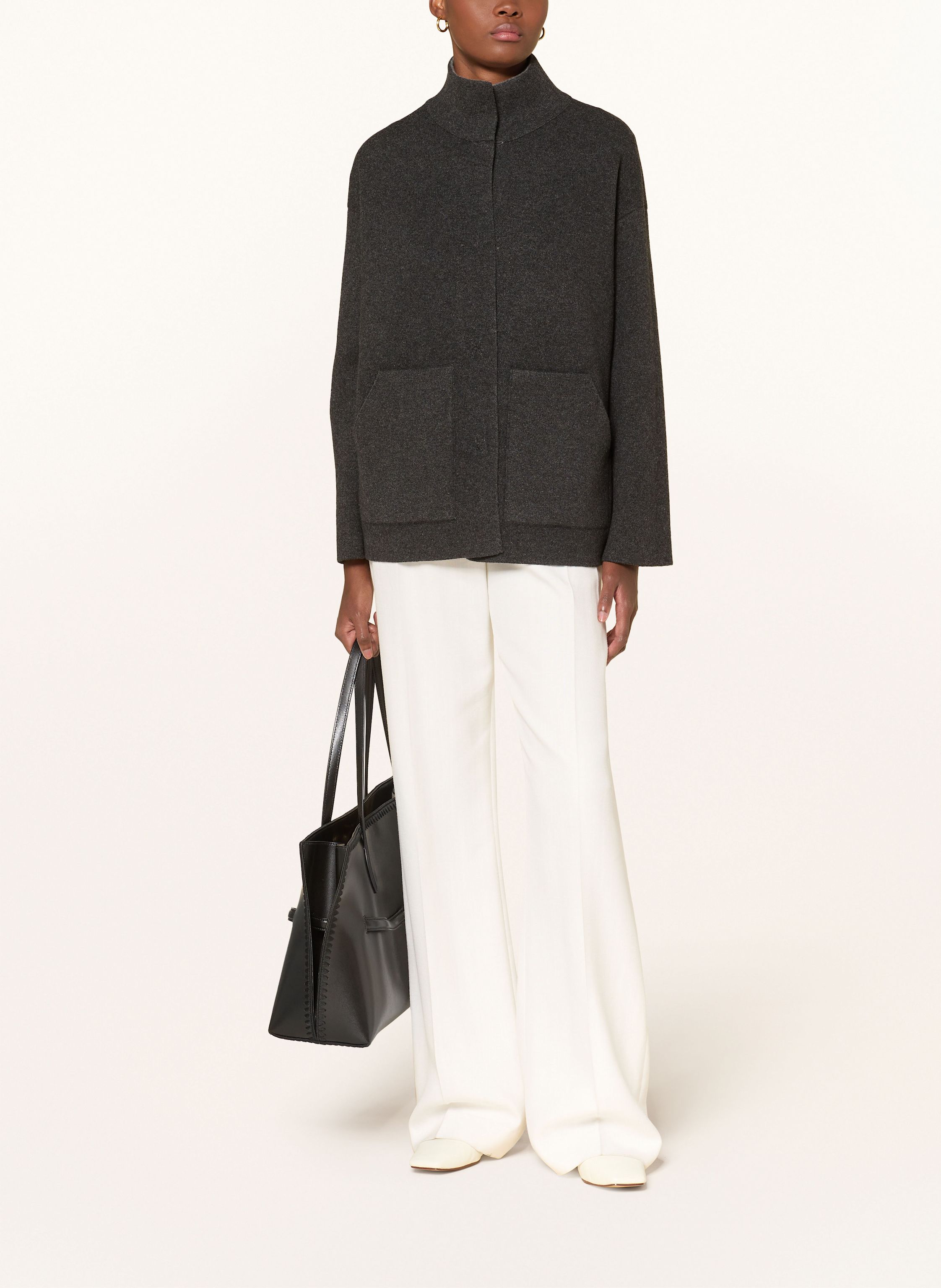 Thumbnail - Lunaria Cashmere Strickblazer Aus Cashmere Zum Wenden grau