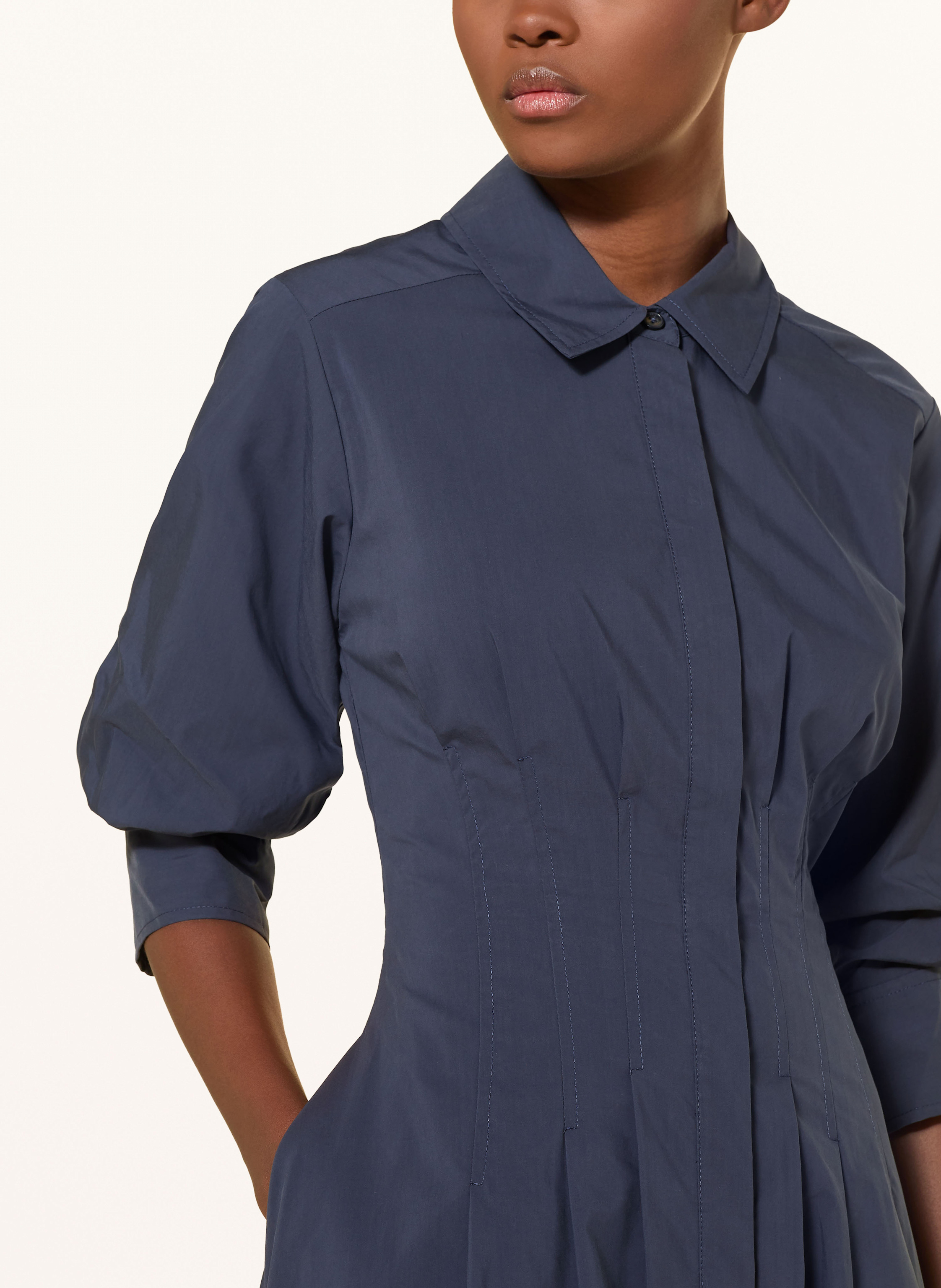 Thumbnail - Simkhai Hemdblusenkleid Jazz Mit 3/4-Arm blau