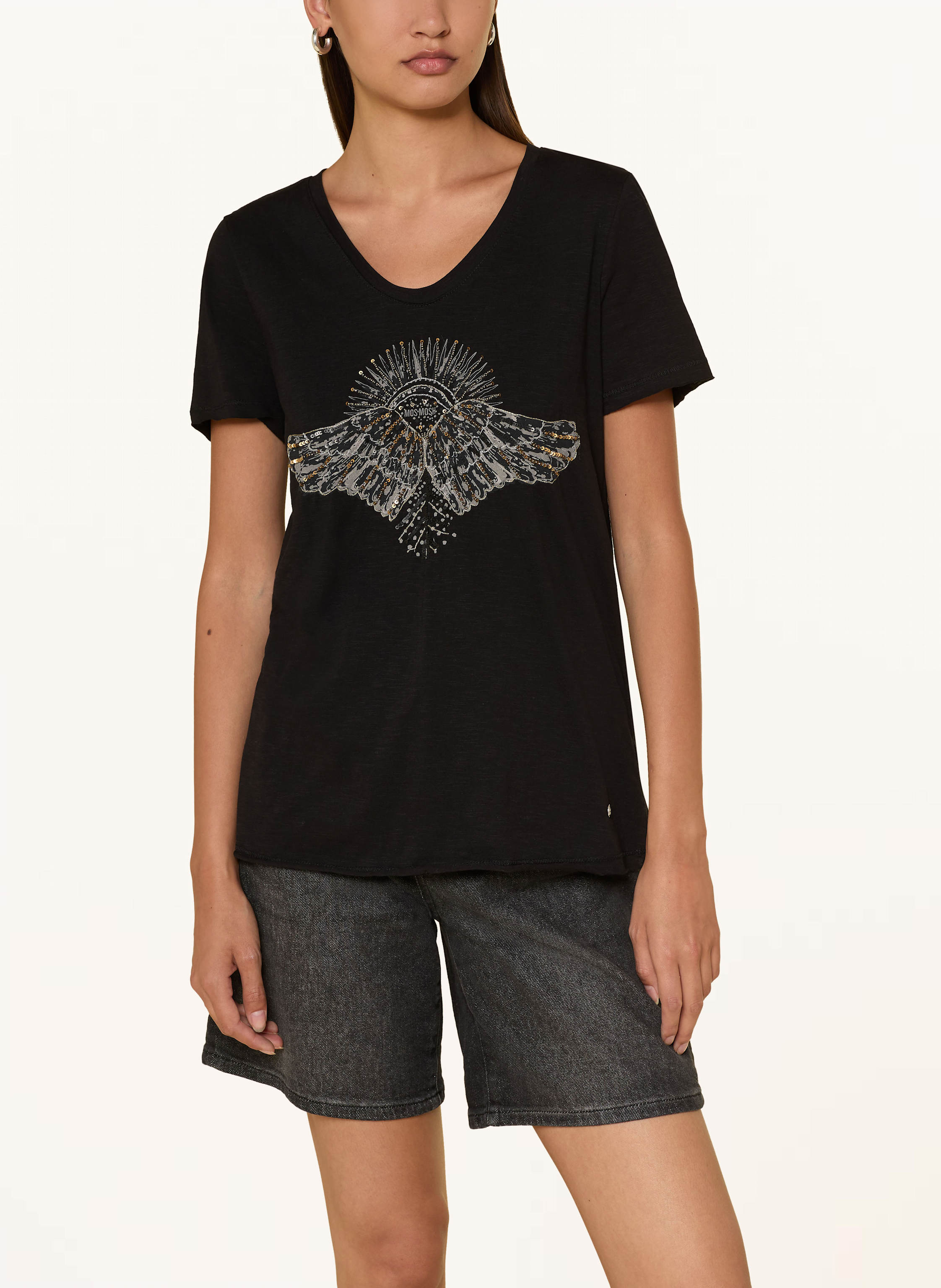 Thumbnail - Mos Mosh T-Shirt Mmnadine Mit Schmuckperlen Und Pailletten schwarz