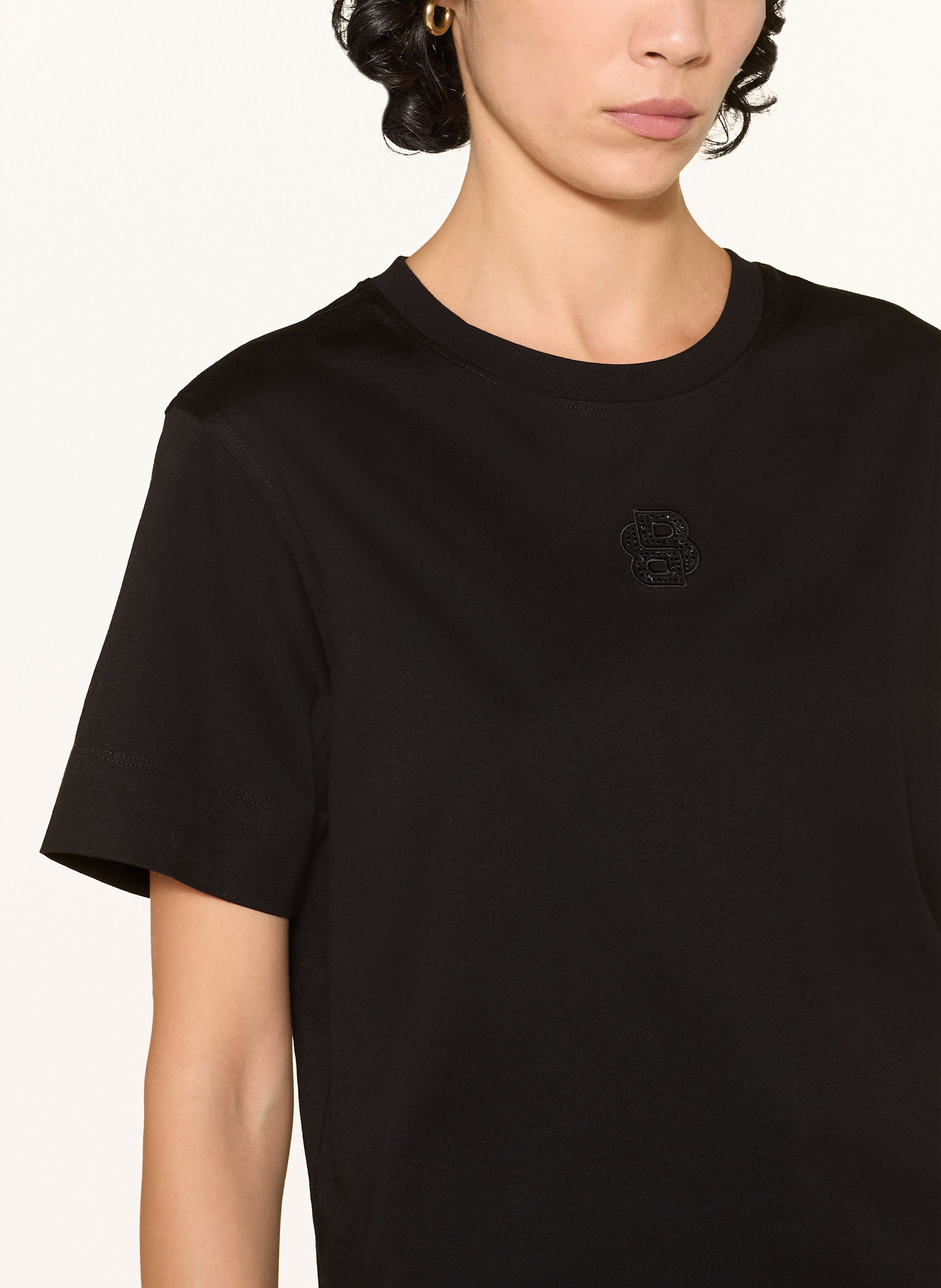 Thumbnail - Boss T-Shirt Elpha Mit Schmucksteinen schwarz