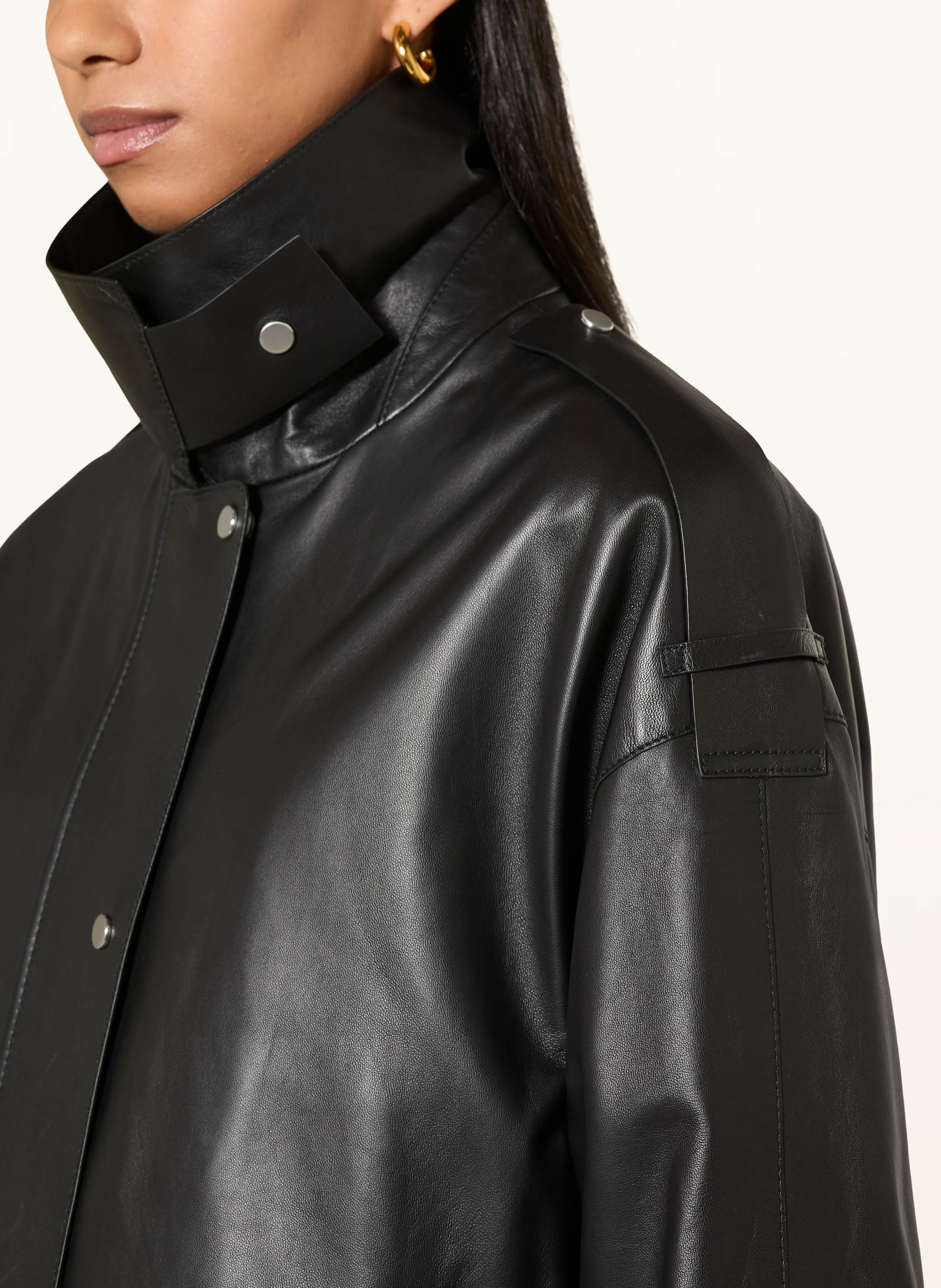 Thumbnail - Boss Lederjacke Salaha schwarz