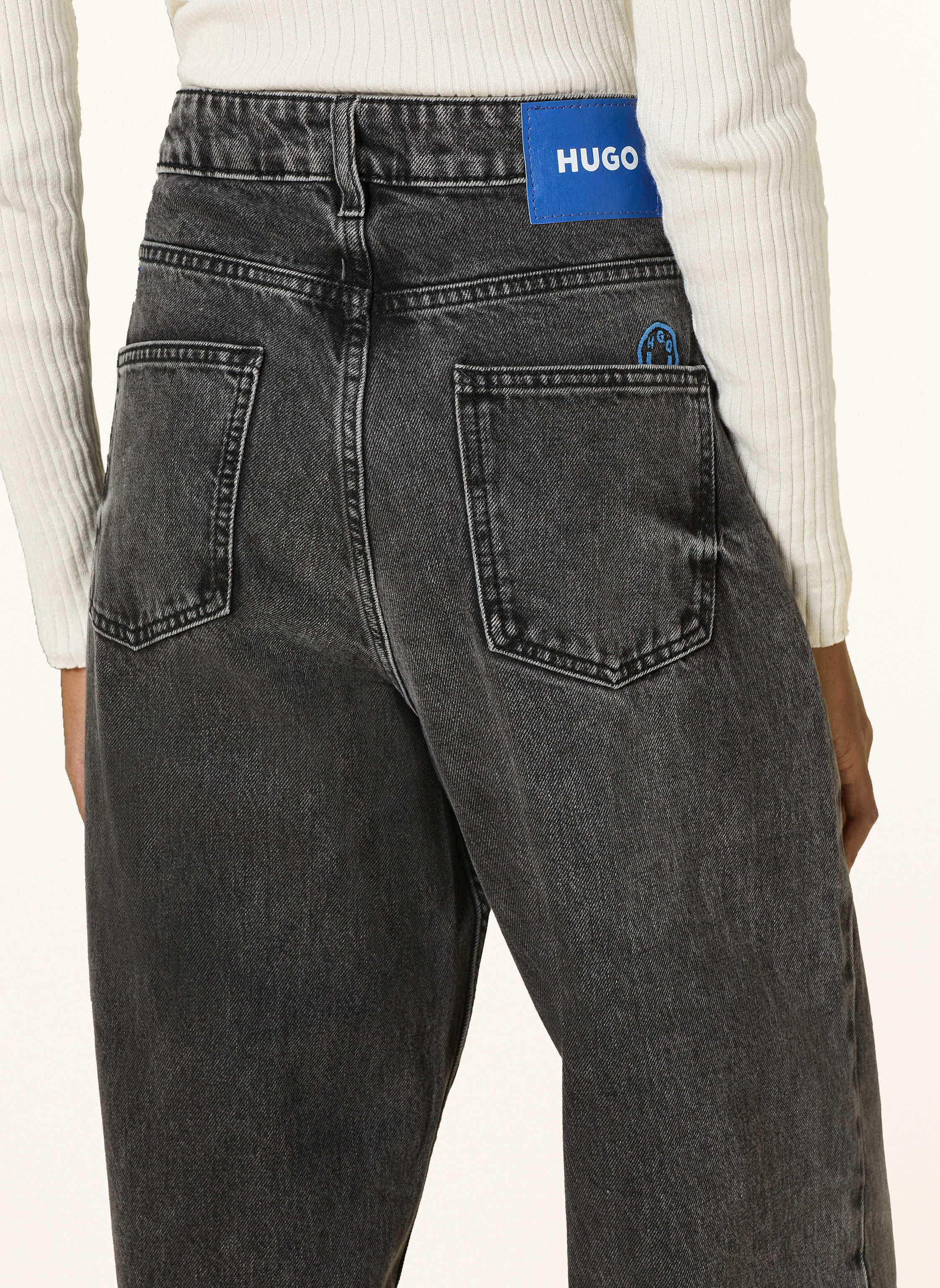 Thumbnail - Hugo Straight Jeans Leni_B schwarz