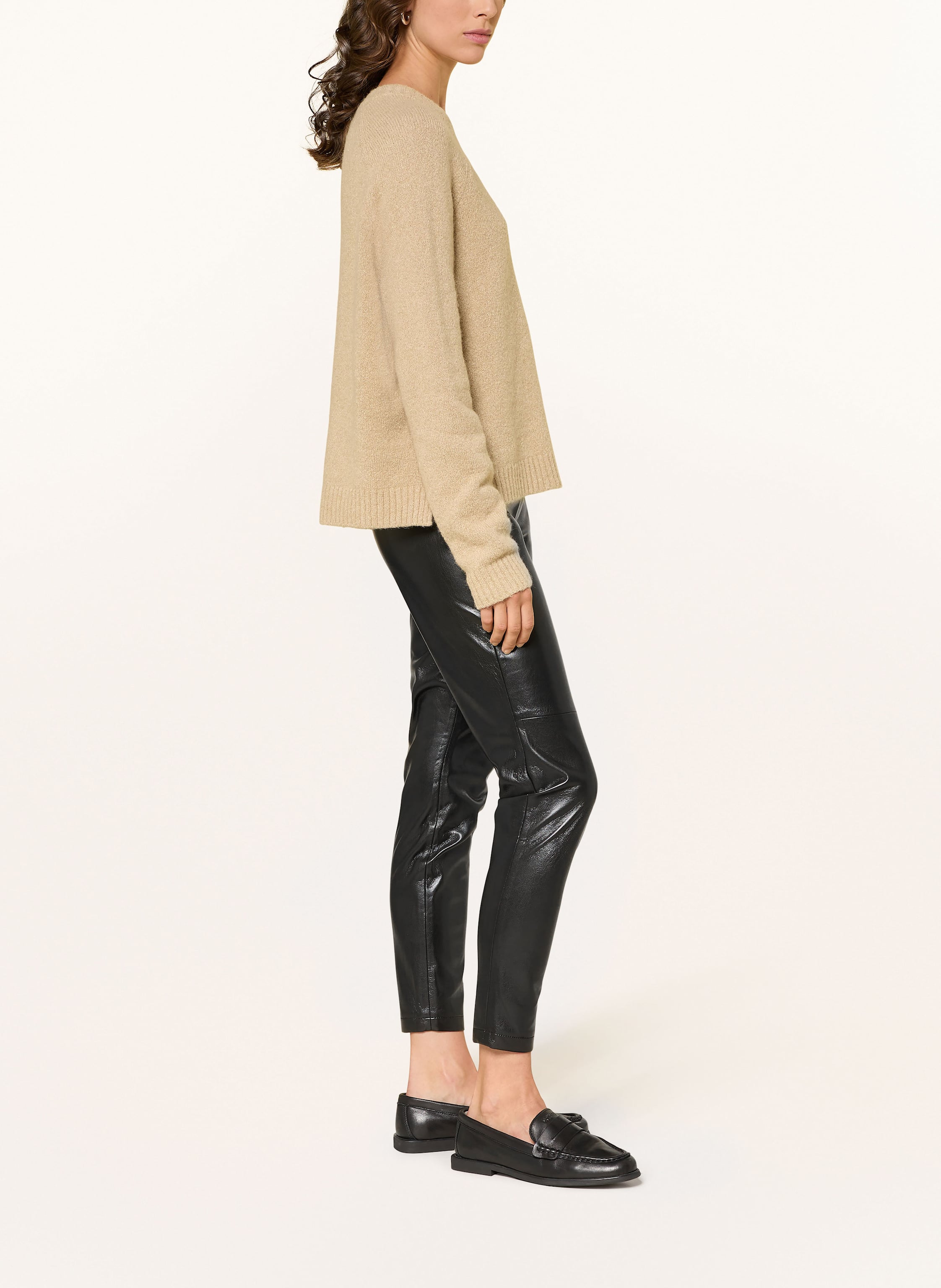 Thumbnail - Boss Leggings Taskin In Lederoptik schwarz