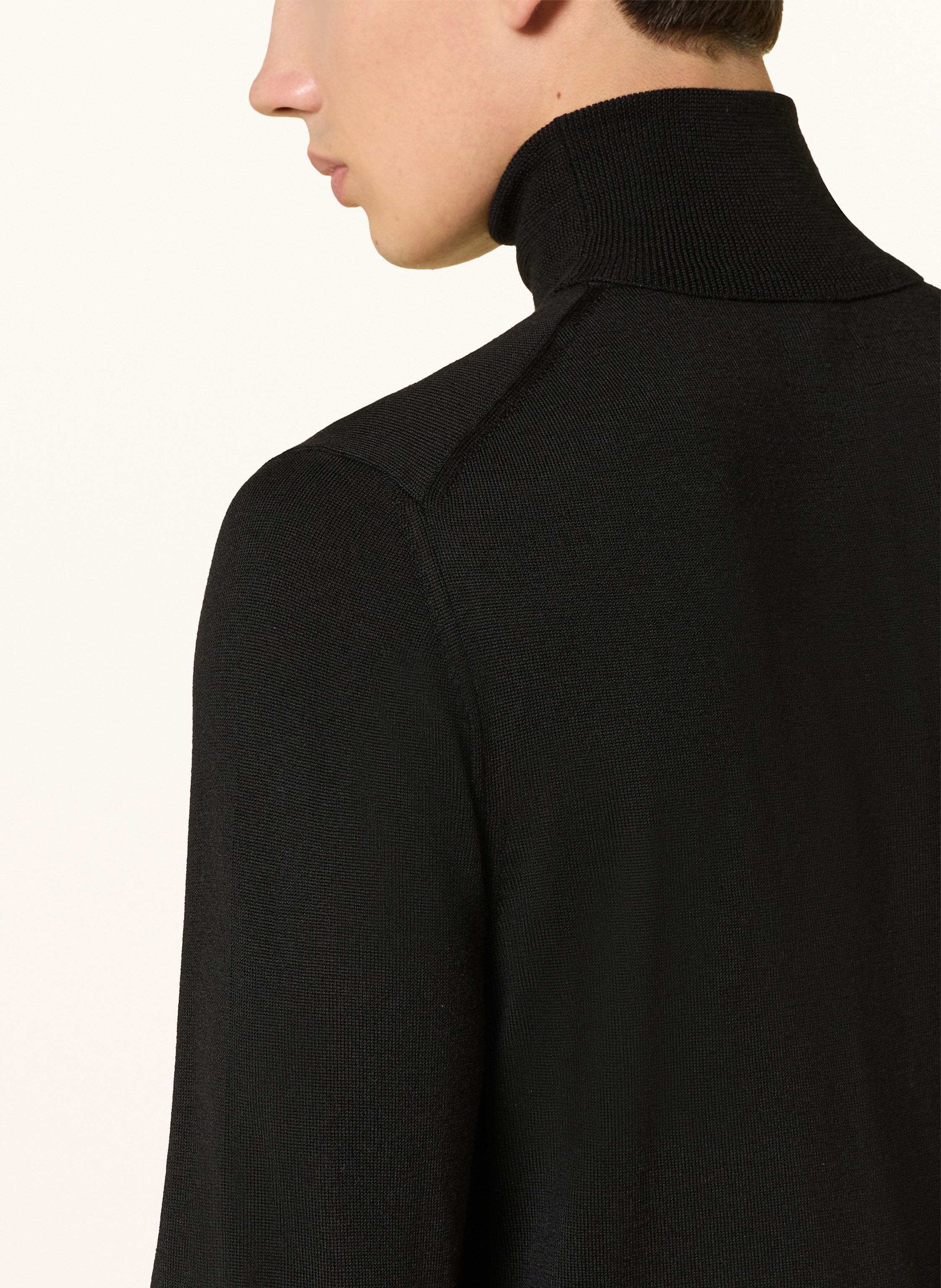 Thumbnail - Paul Rollkragenpullover Aus Merinowolle schwarz